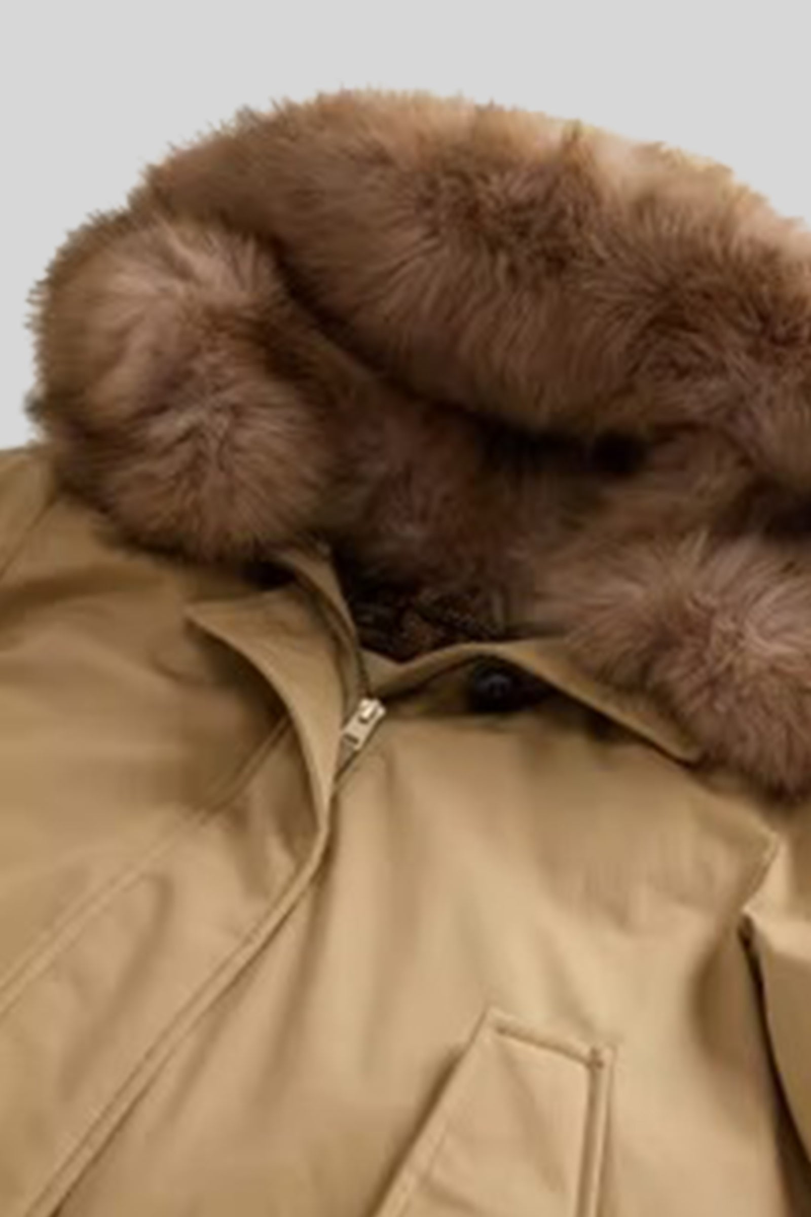 Best Cotton Con Faux Fur Short Parka - 4