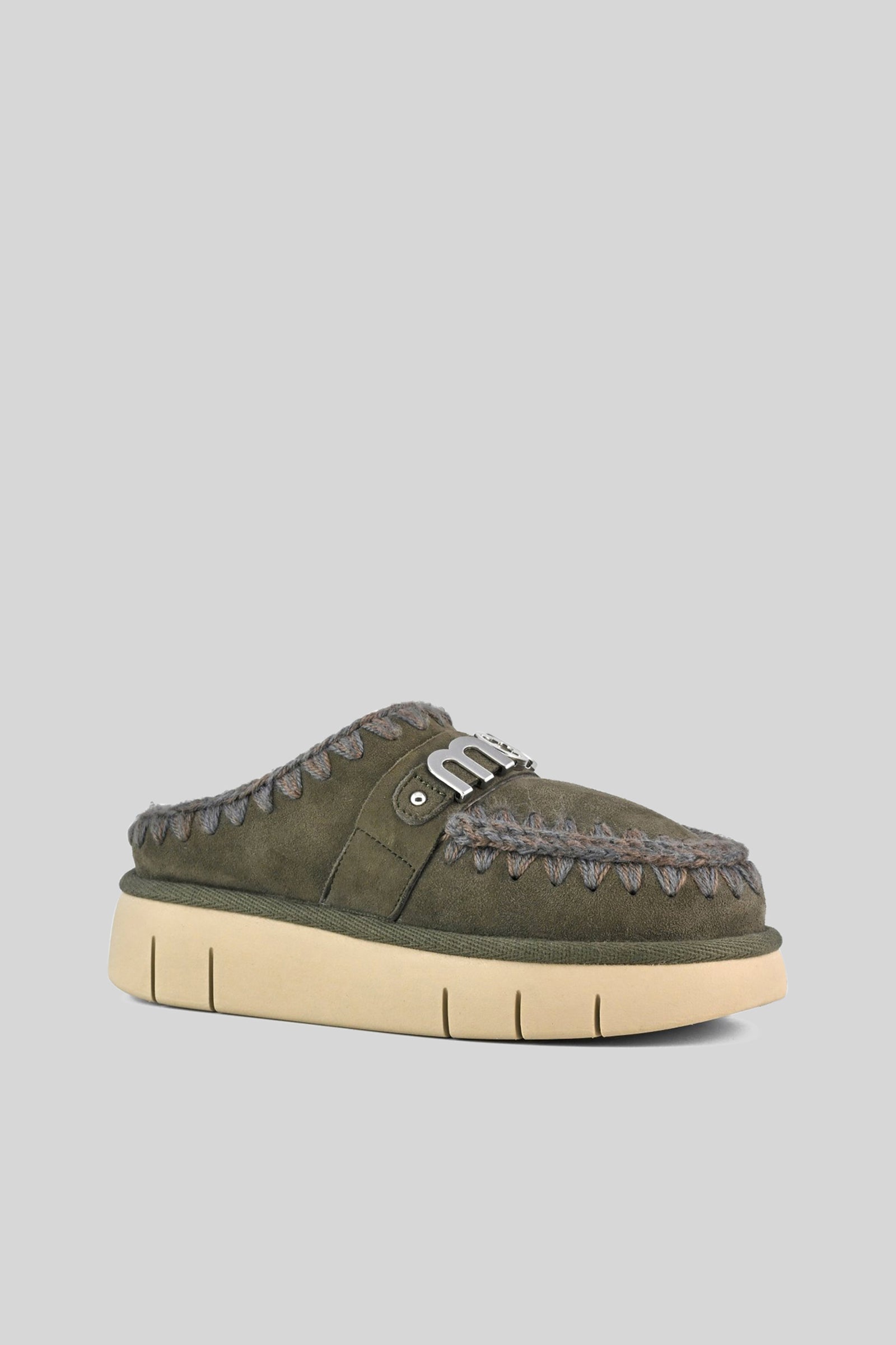 Mou Bounce Clog Metal Logo Verde Oliva Donna - 2