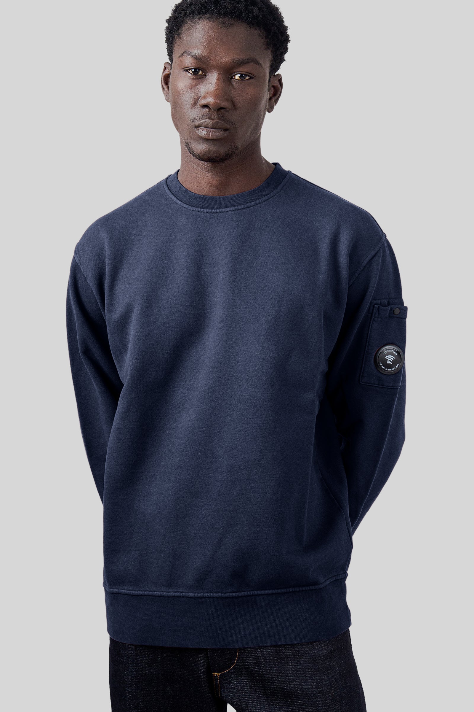 Brushed And Emerized Diagonal Fleece Lens Crewneck Sweatshirt - 5