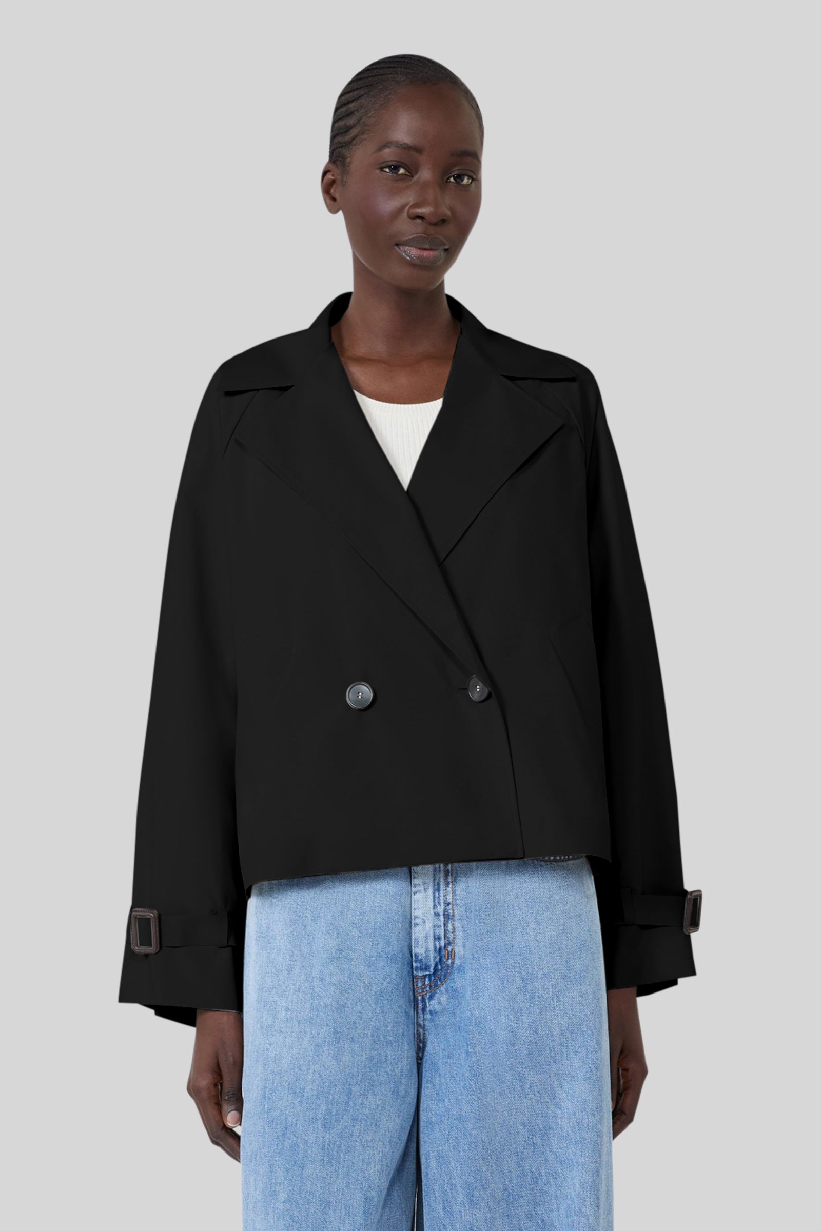 Max Mara Weekend Trench Corto Doppiopetto Boero Nero Donna - 3