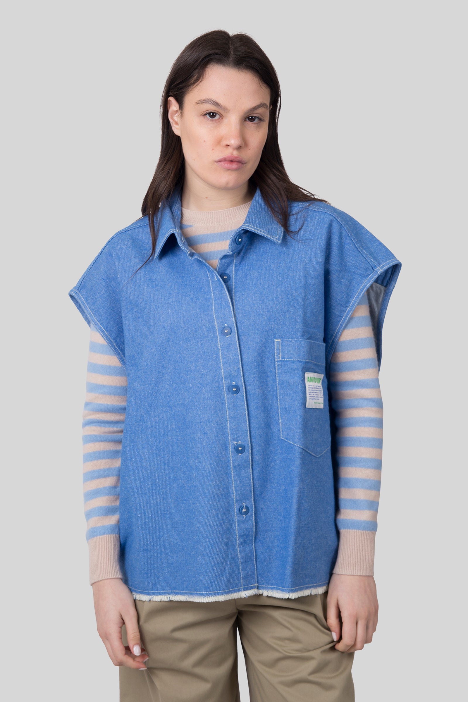 American Vintage Camicia Pusway Blu Chiaro Donna - 2