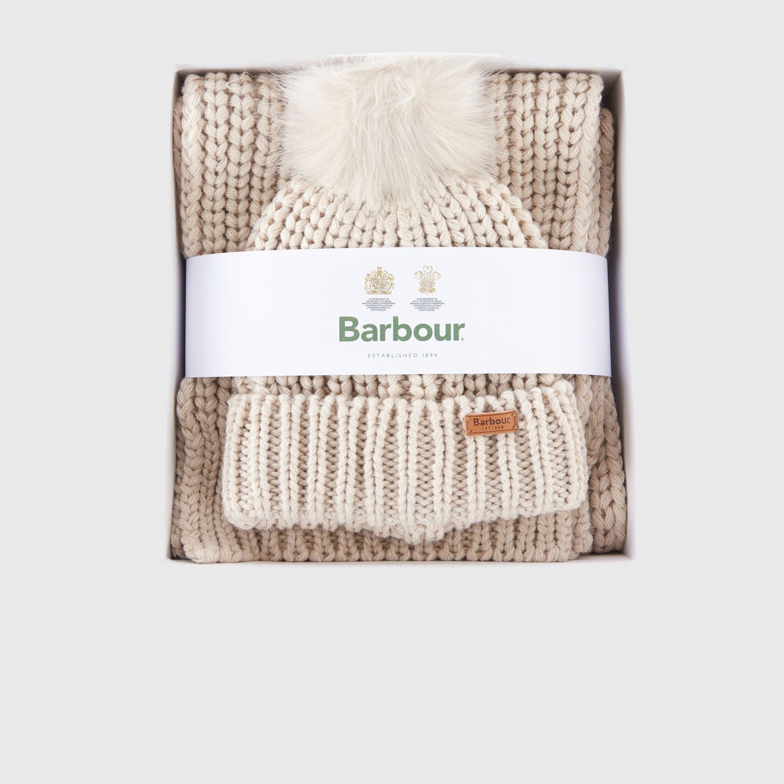 Barbour Saltburn Beanie & Scarf Set Perla Donna - 6