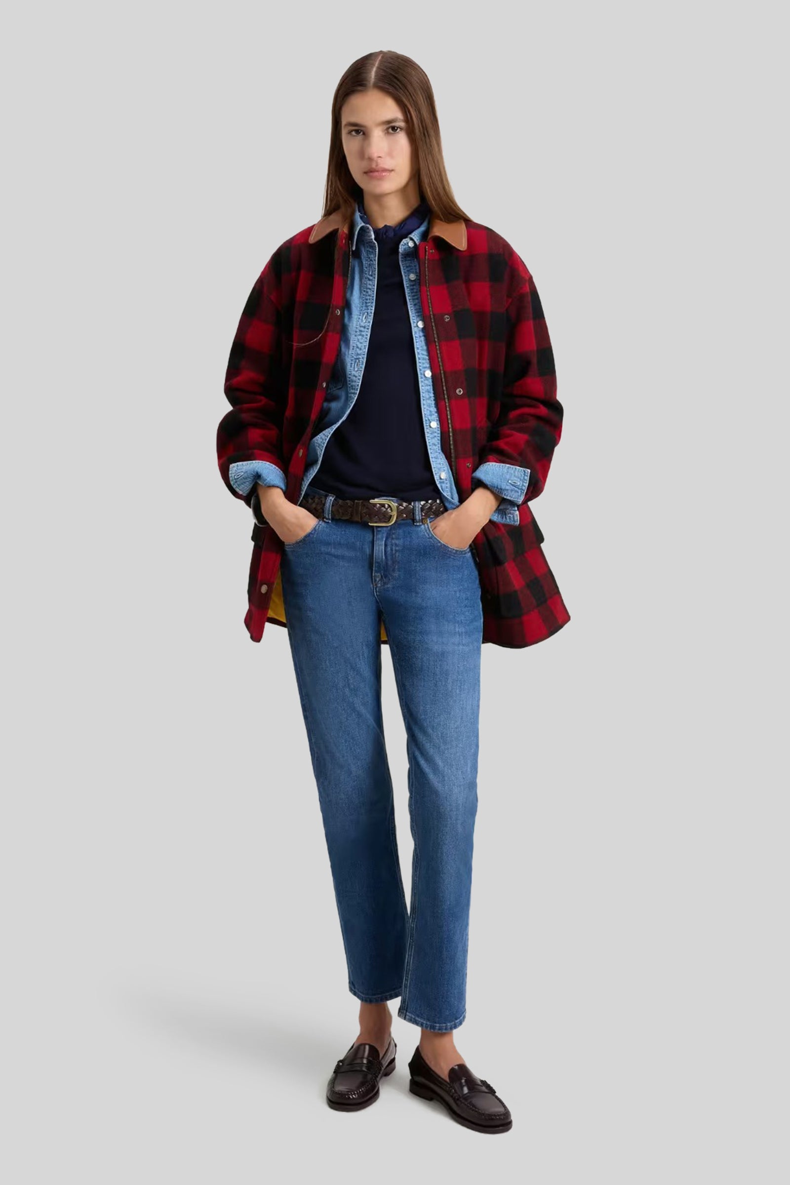 Woolrich Woolen Mills Women's Barn Coat Buffalo Check Nero/rosso Donna - 2