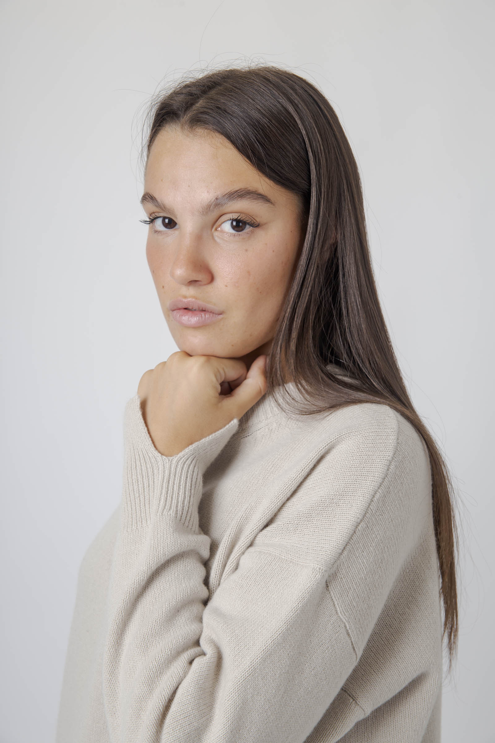 Roberto Collina Maglia Girocollo Lana Cashmere Beige Donna - 2