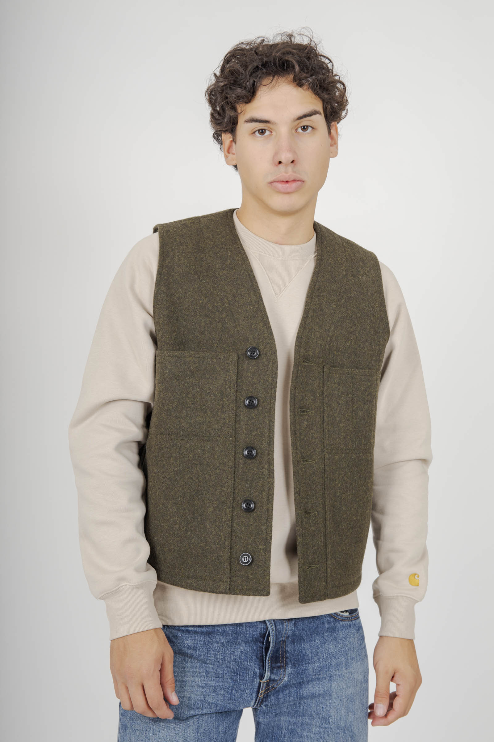 Filson Mackinaw Wool Vest Verde Scuro Uomo - 1