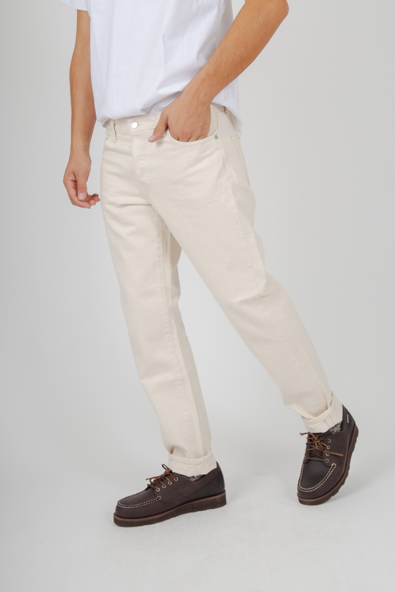 Edwin Jeans Regular Tapered Japan Bianco Off Uomo - 5