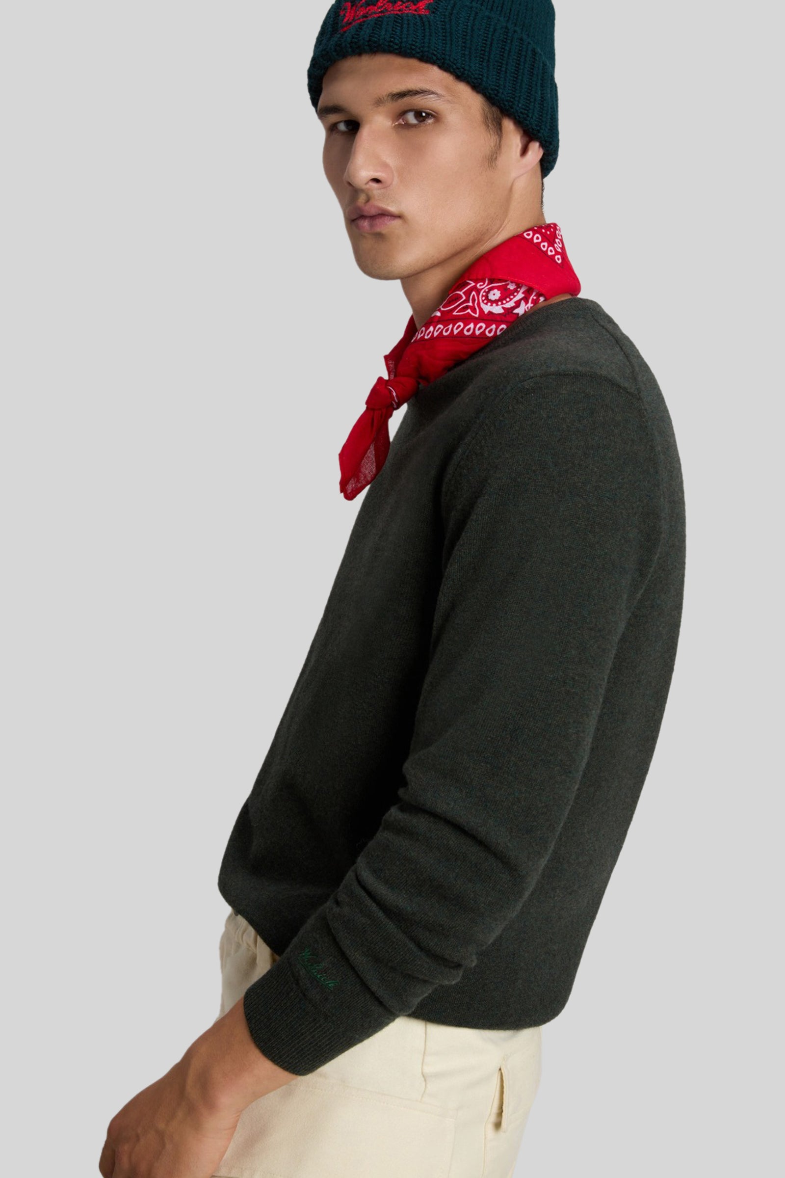 Woolrich Maglia Girocollo Lambswool Verde Uomo - 2