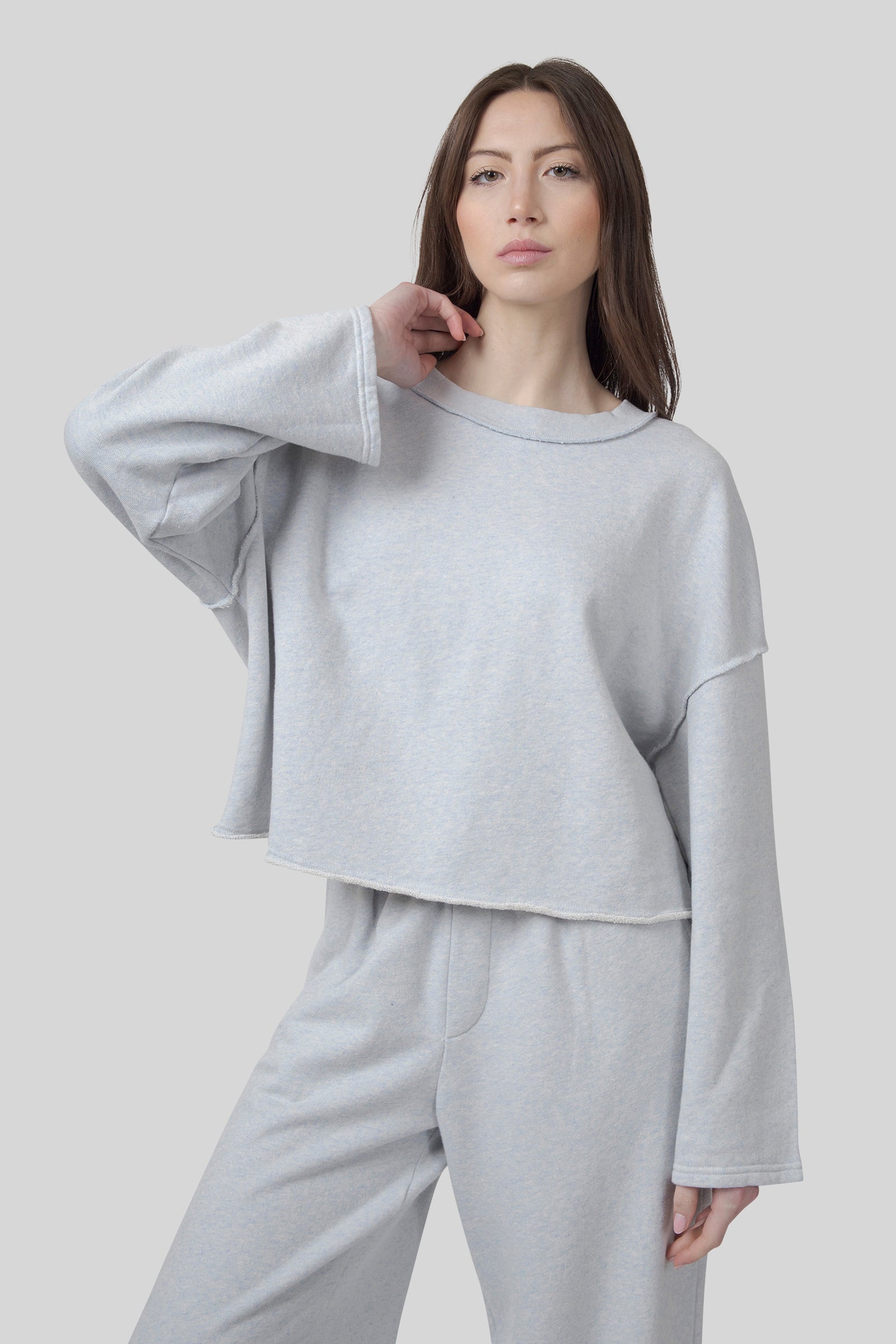 American Vintage Felpa Dantown Grigio Chiaro Donna - 3