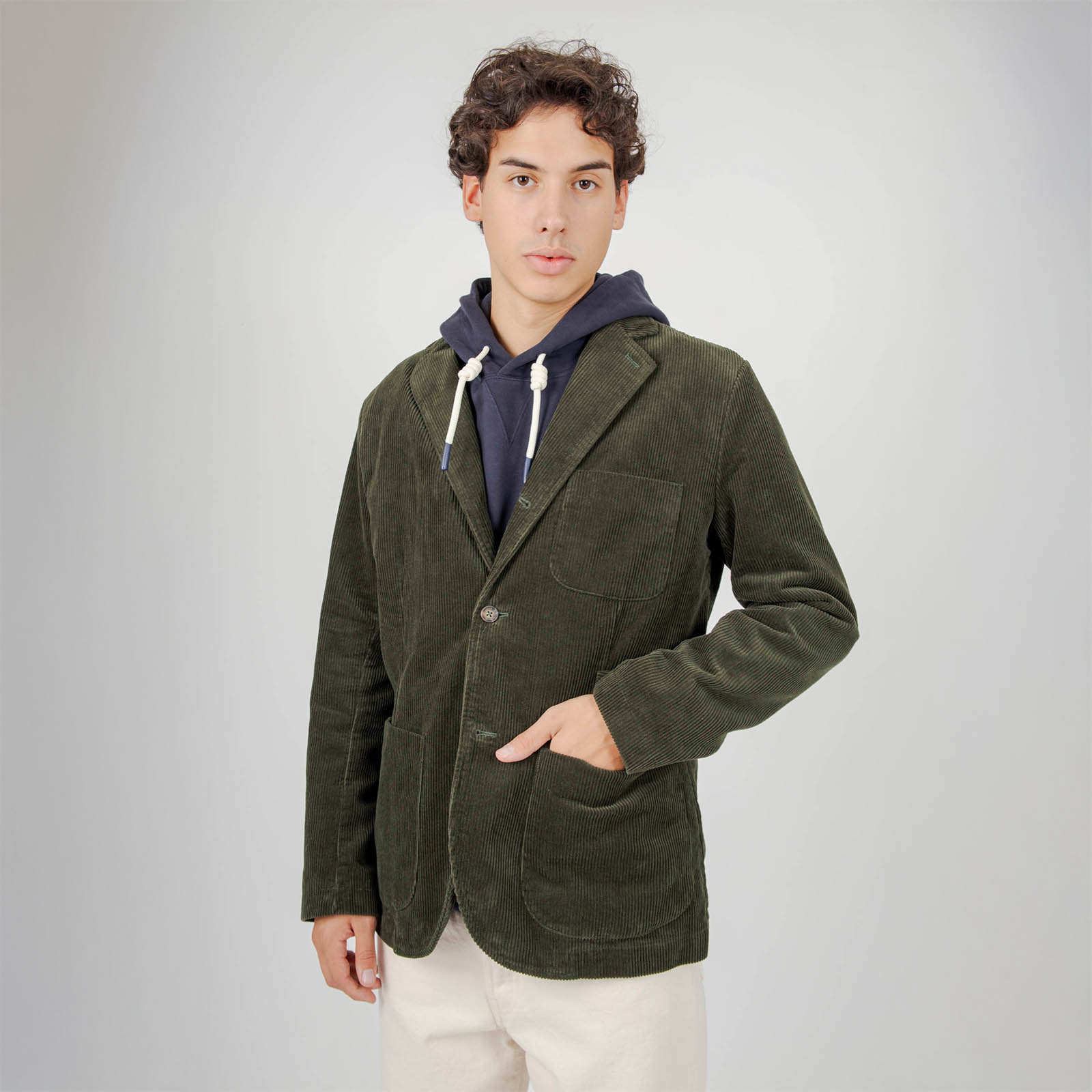 Sebago Blazer Neddick Corduroy Verde Scuro Uomo - 10