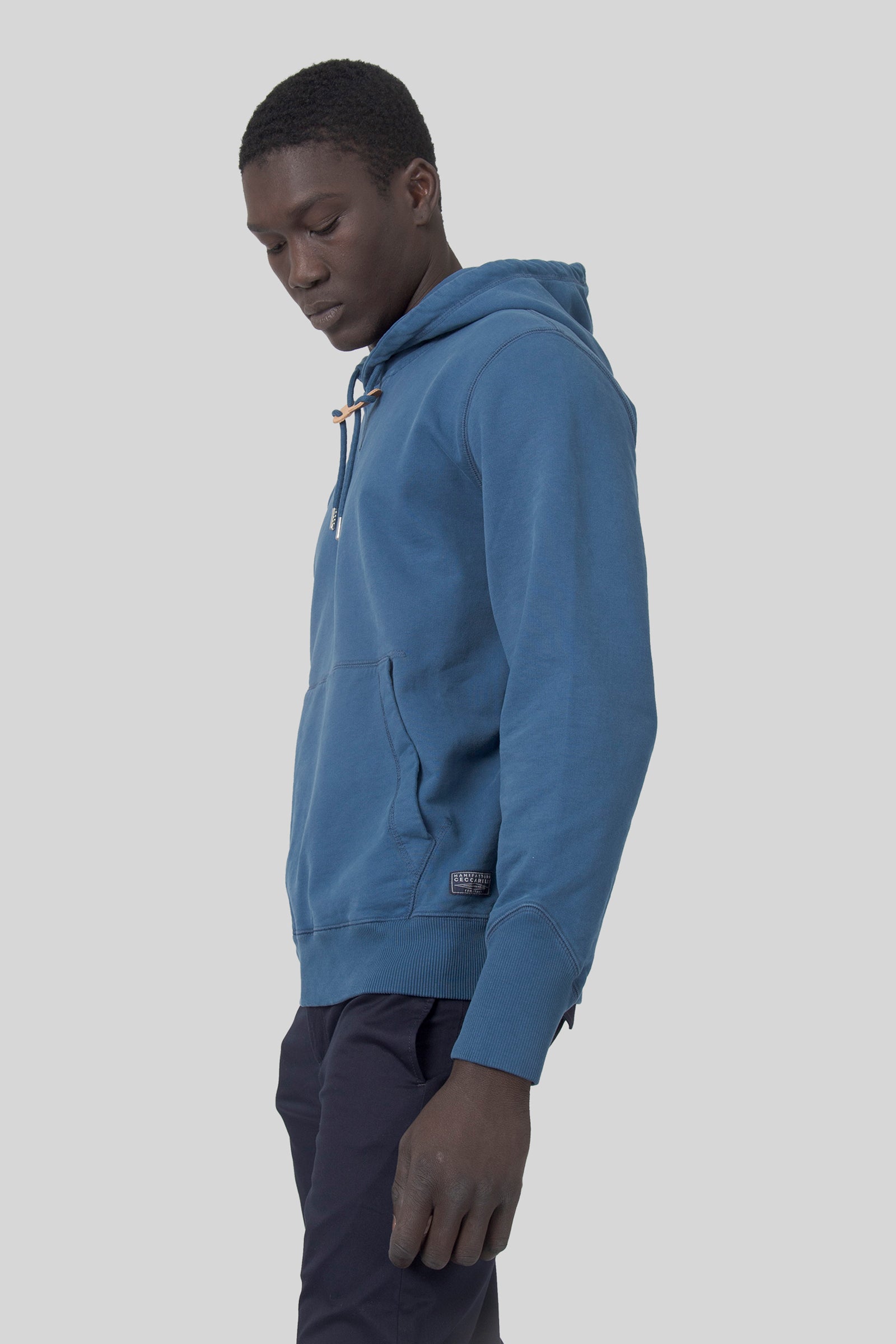 Manifattura Ceccarelli Felpa Hooded Avio Uomo - 3