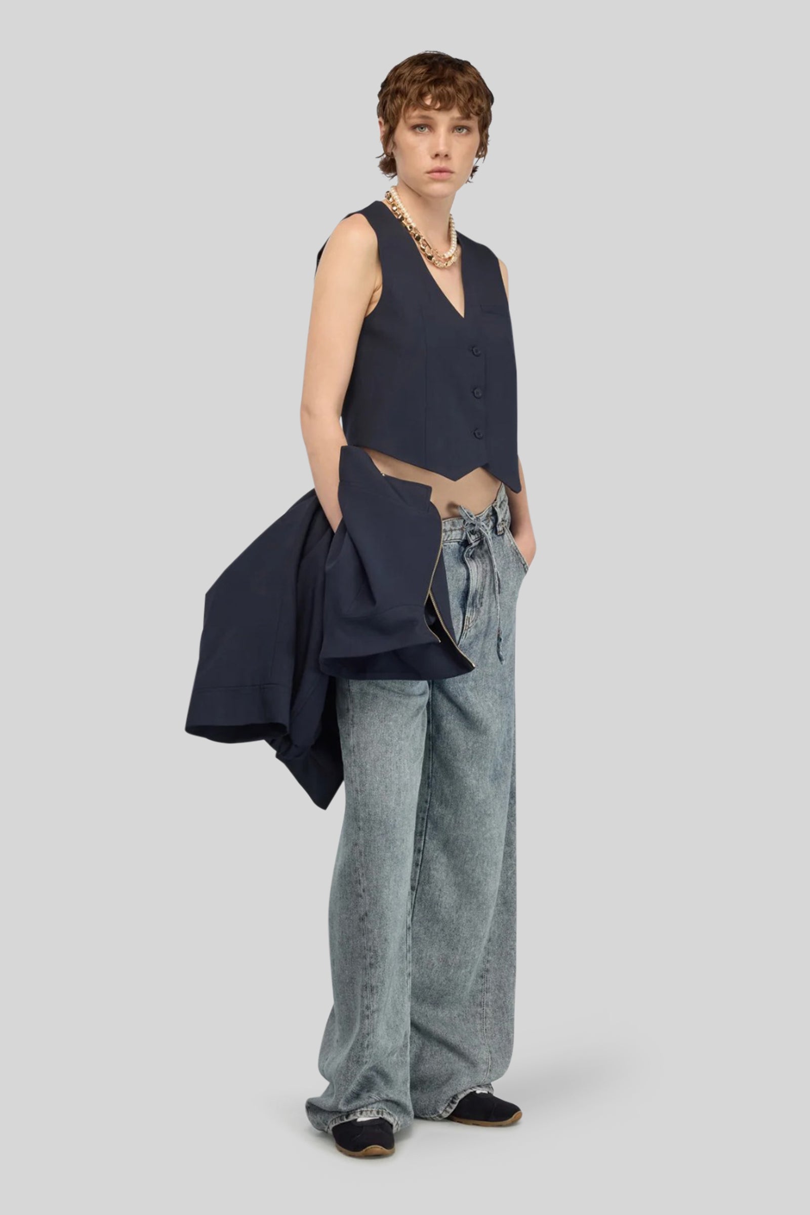 Semicouture Gilet Margarita Blu Donna - 4