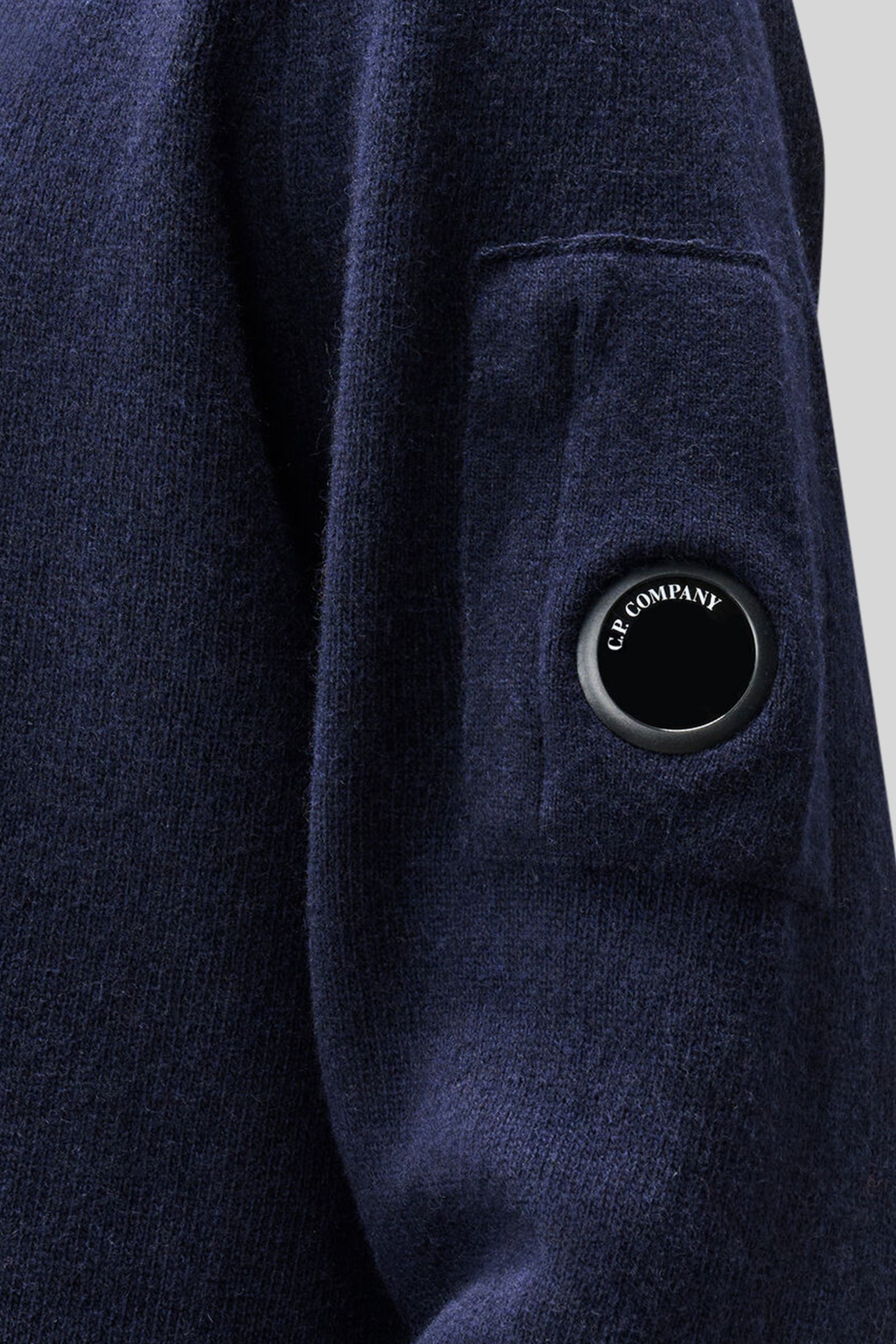 C.p. Company Maglia Lambswool Grs Turtleneck Blu Scuro Uomo - 4