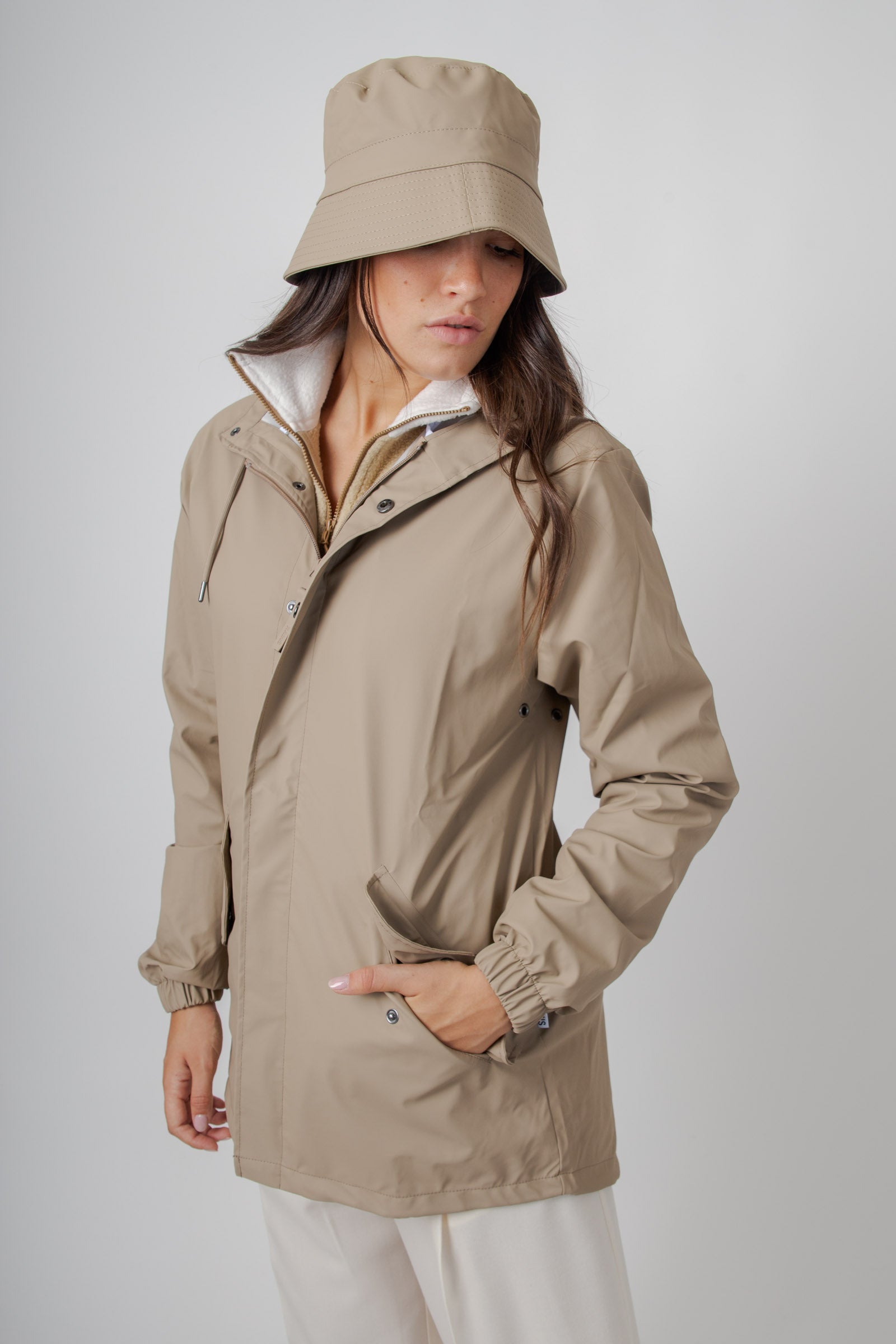 Rains Fishtail Jacket Beige Donna - 4