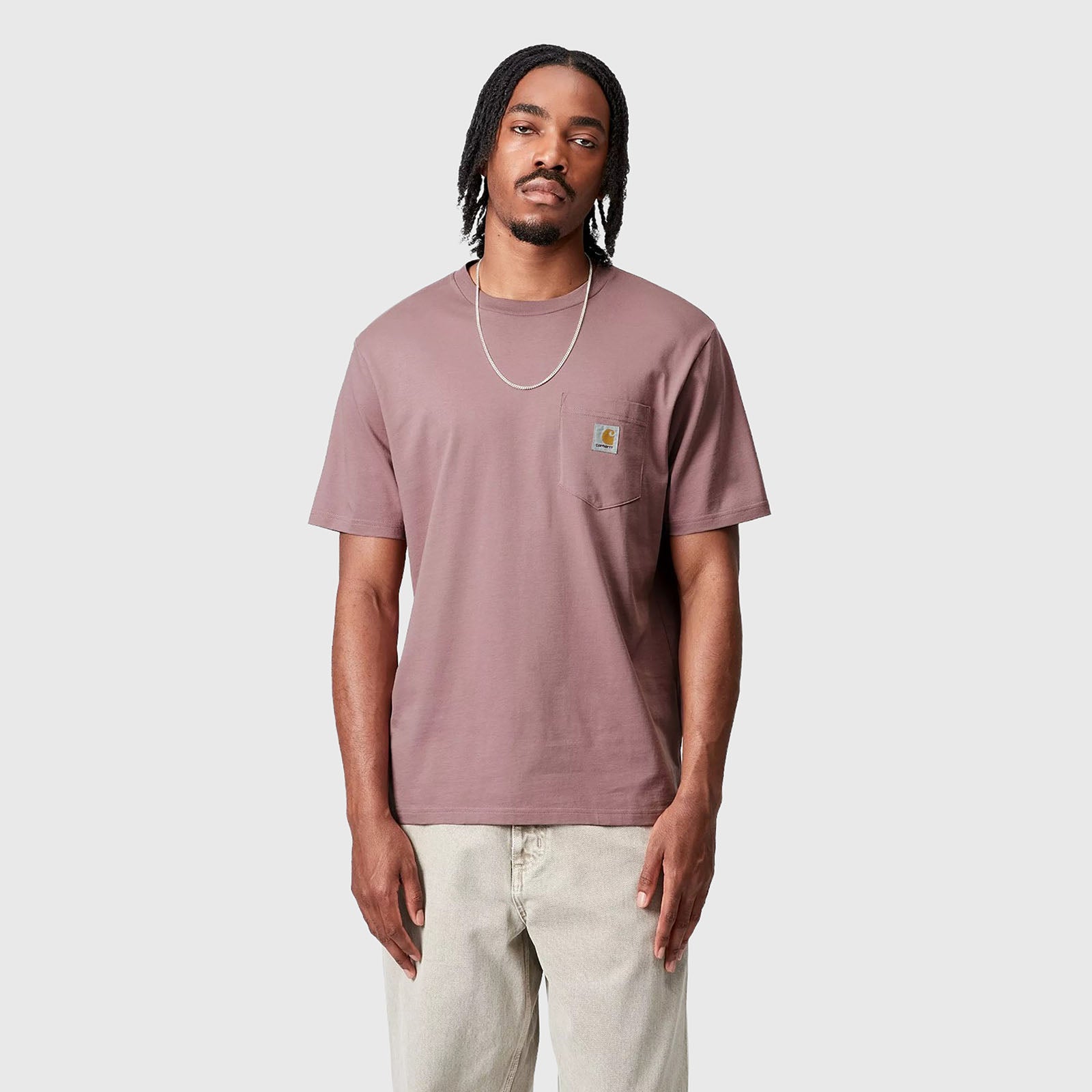 Carhartt Wip T-shirt S/s Pocket Rosa Antico Uomo - 5