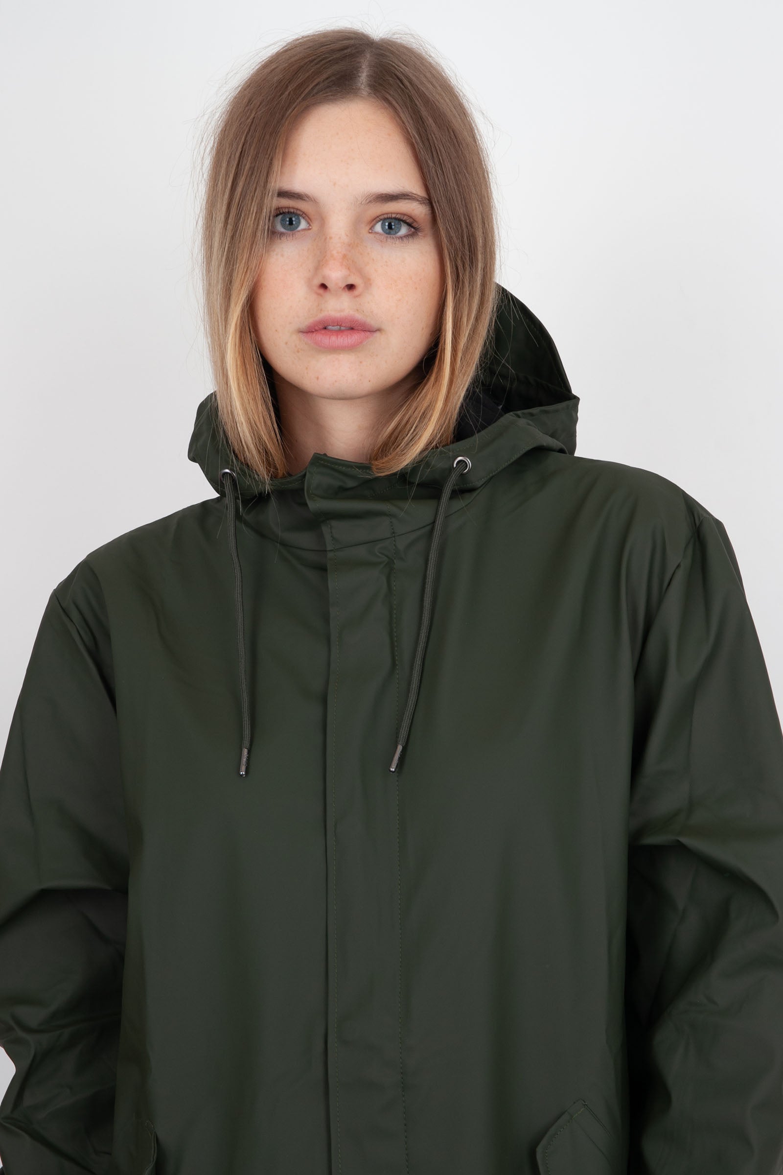 Rains Fishtail Jacket Verde Scuro Donna - 2