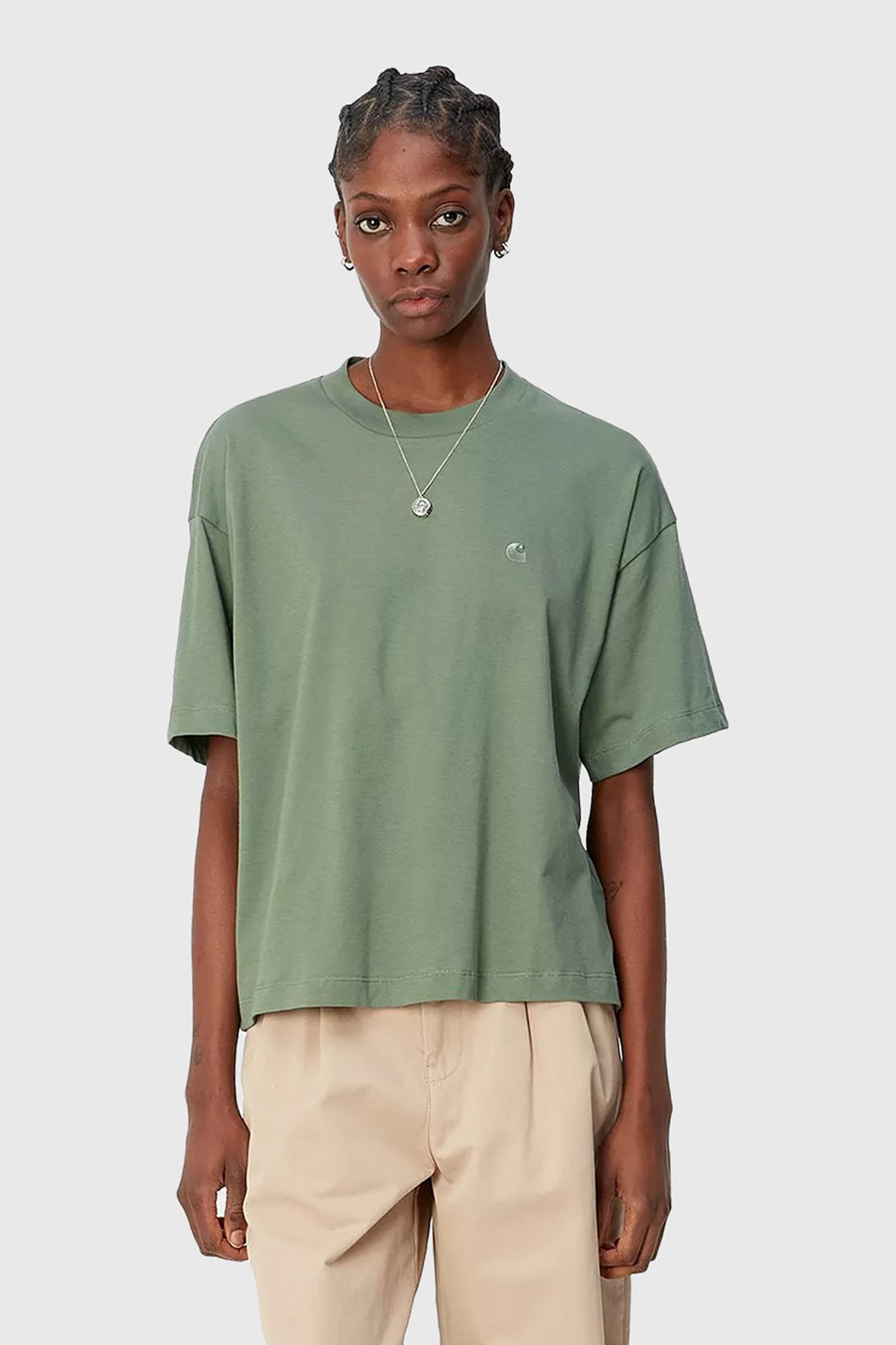 Carhartt Wip W' S/s Chester T-shirt Verde Donna - 1