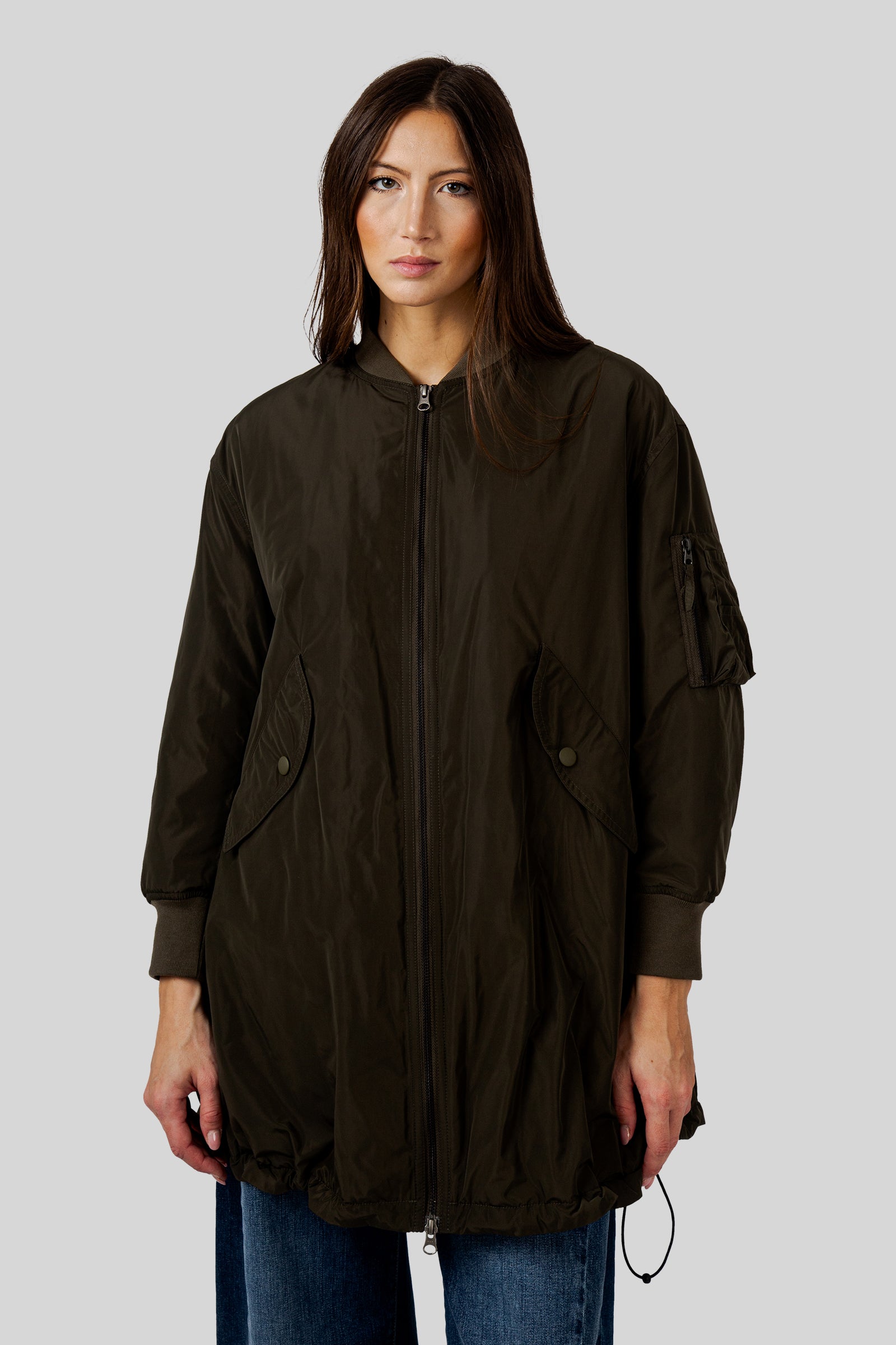 Aspesi Bomber In Tessuto Tecnico Con Ovatta Thermore® Verde Militare Donna - 6