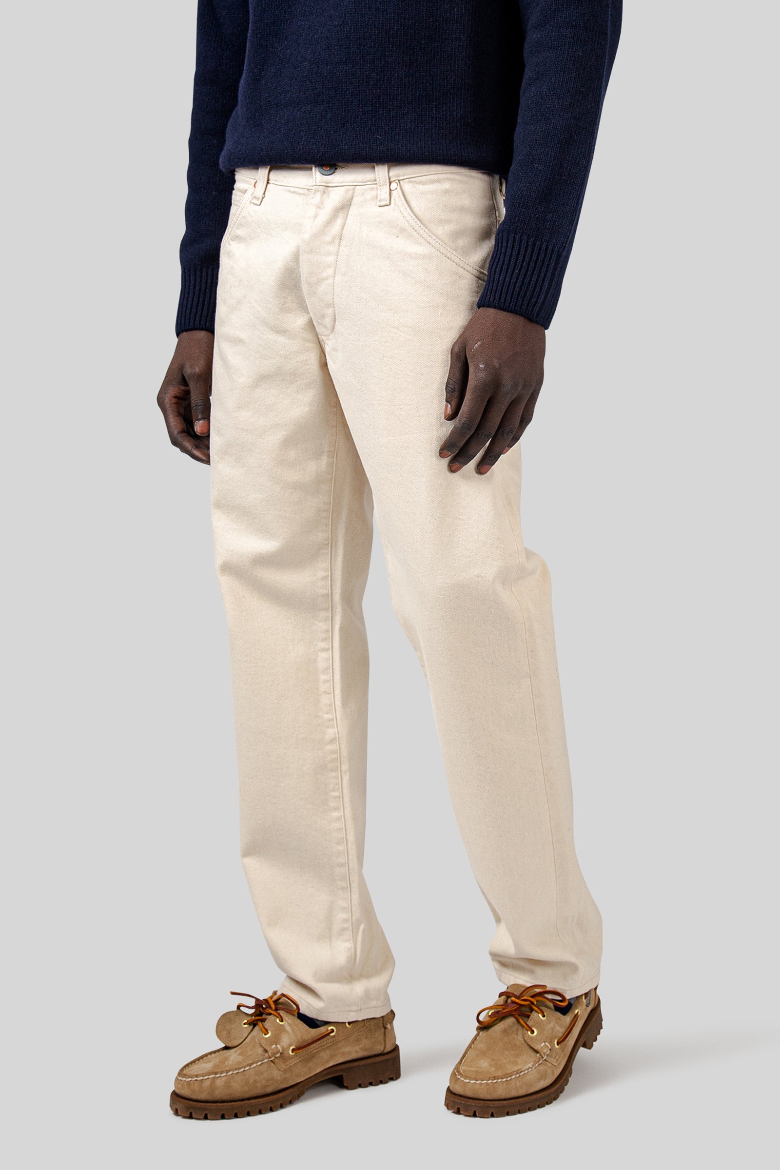 Tela Genova Jeans Gregorio Bull Selvedge Raw Ecru Uomo - 1