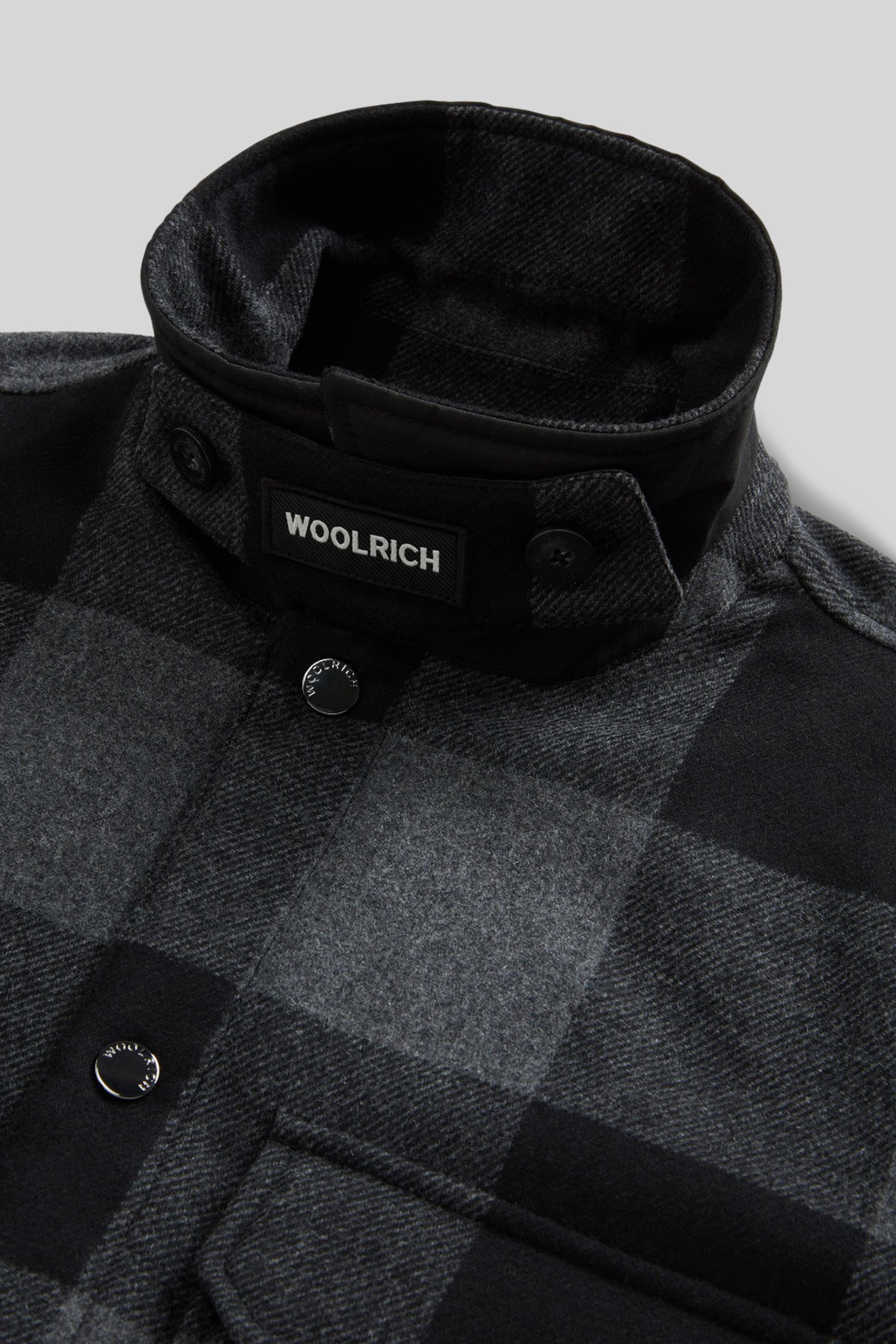 Woolrich Wool Check Alaskan Shirt Jacket Antracite Uomo - 4