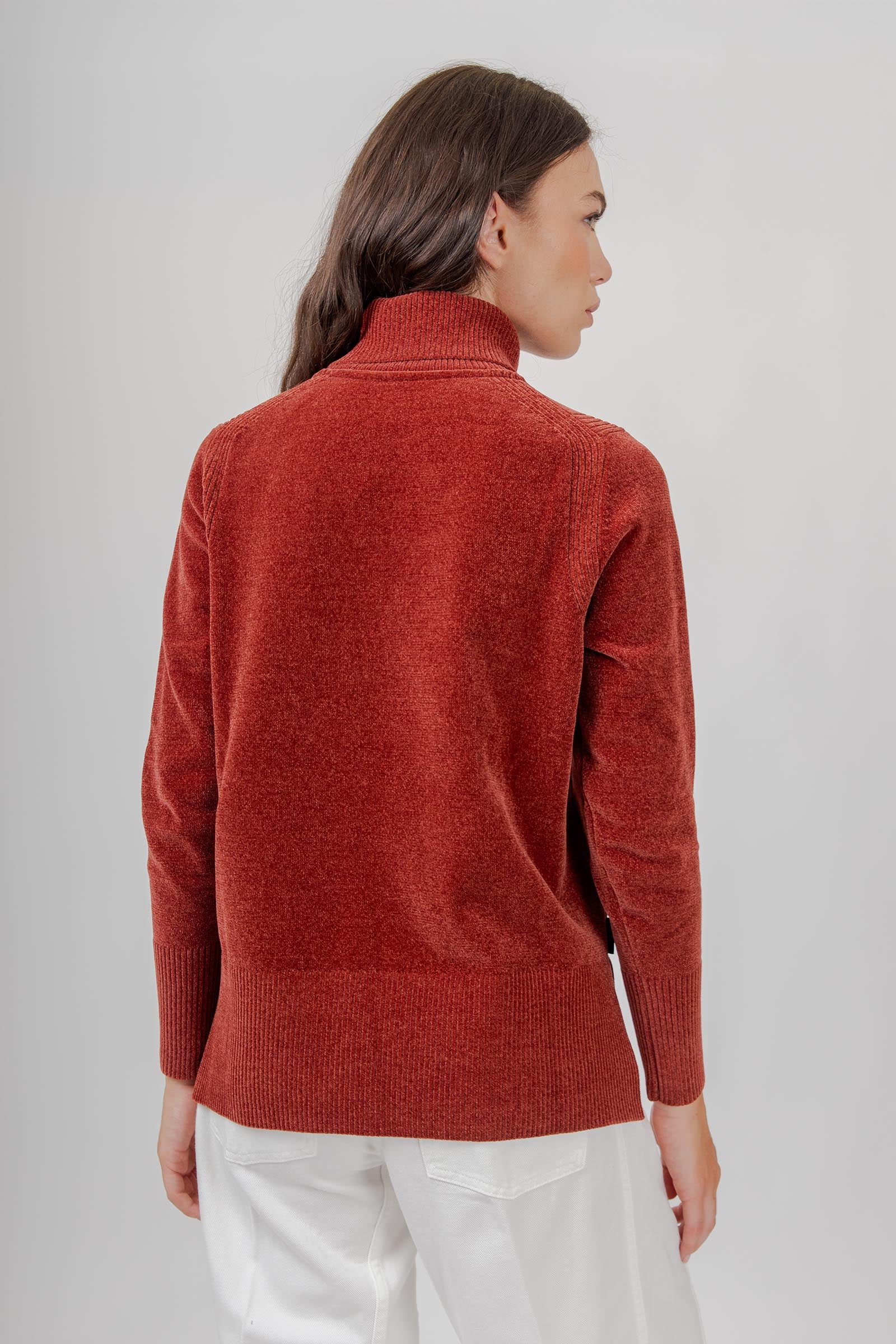 Velvet Vent Turtleneck Wom Sweater - 6