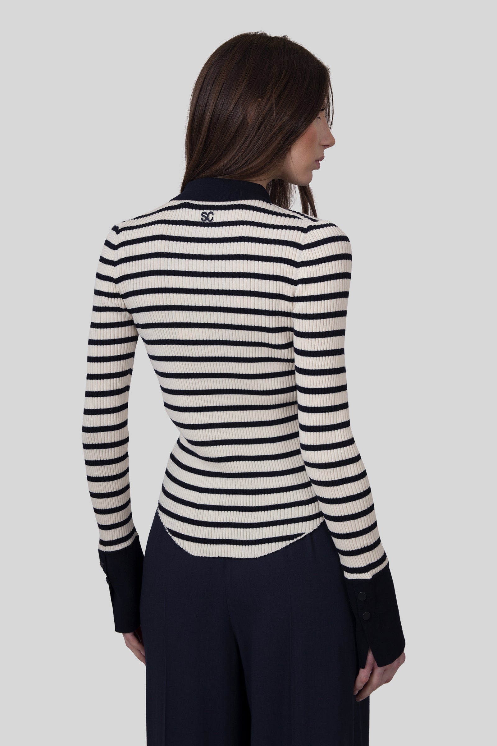 Semicouture Polo Aida Beige/blu Donna - 5