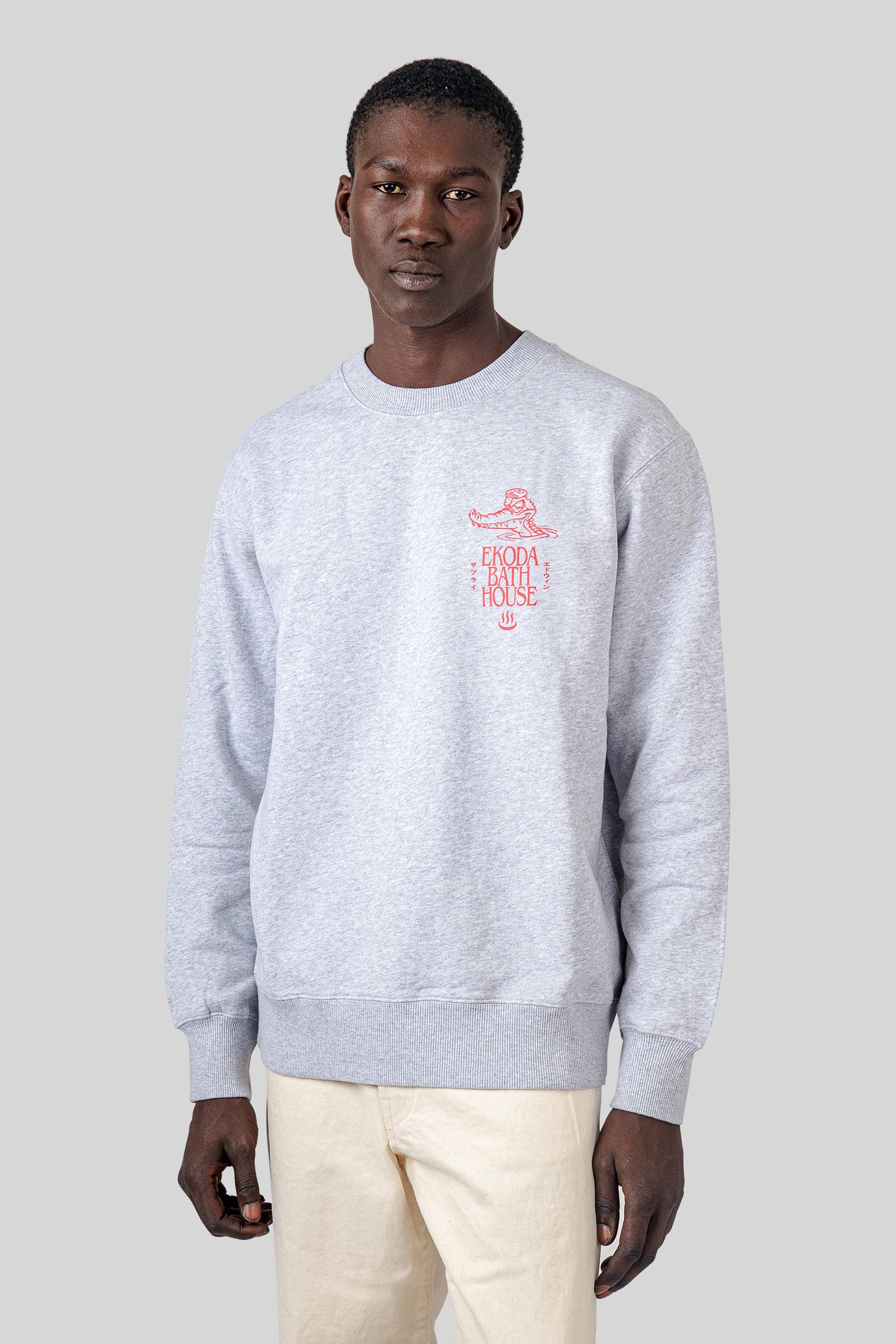 Edwin Ekoda Bath House Sweat Grigio Chiaro Uomo - 3