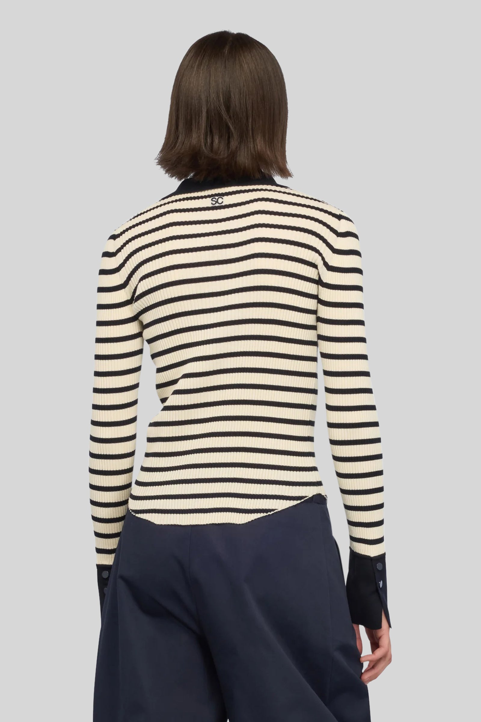 Semicouture Polo Aida Beige/blu Donna - 3