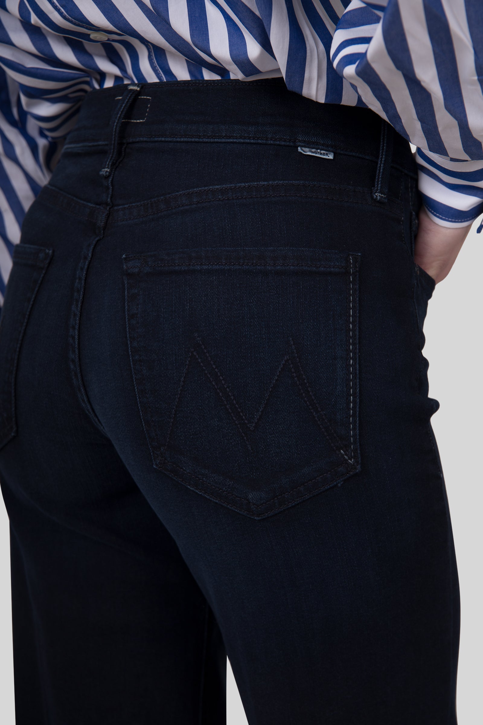 Mother Jeans The Twister Sneak Blu Scuro Donna - 4