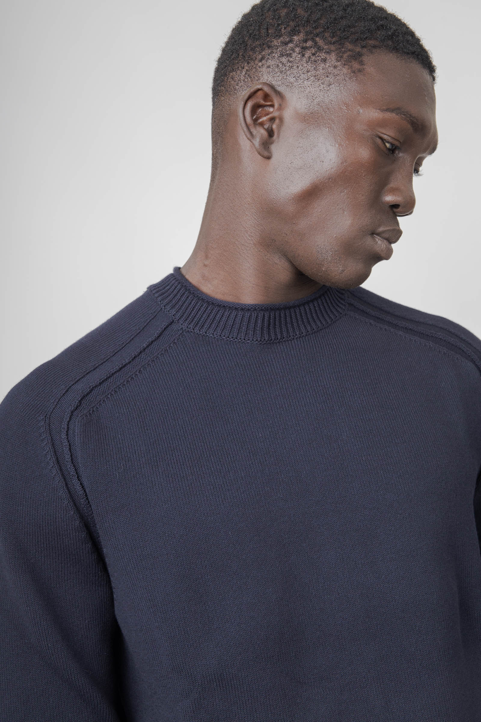 Rrd Maglia Cotton Plain Round Knit Blu Scuro Uomo - 2