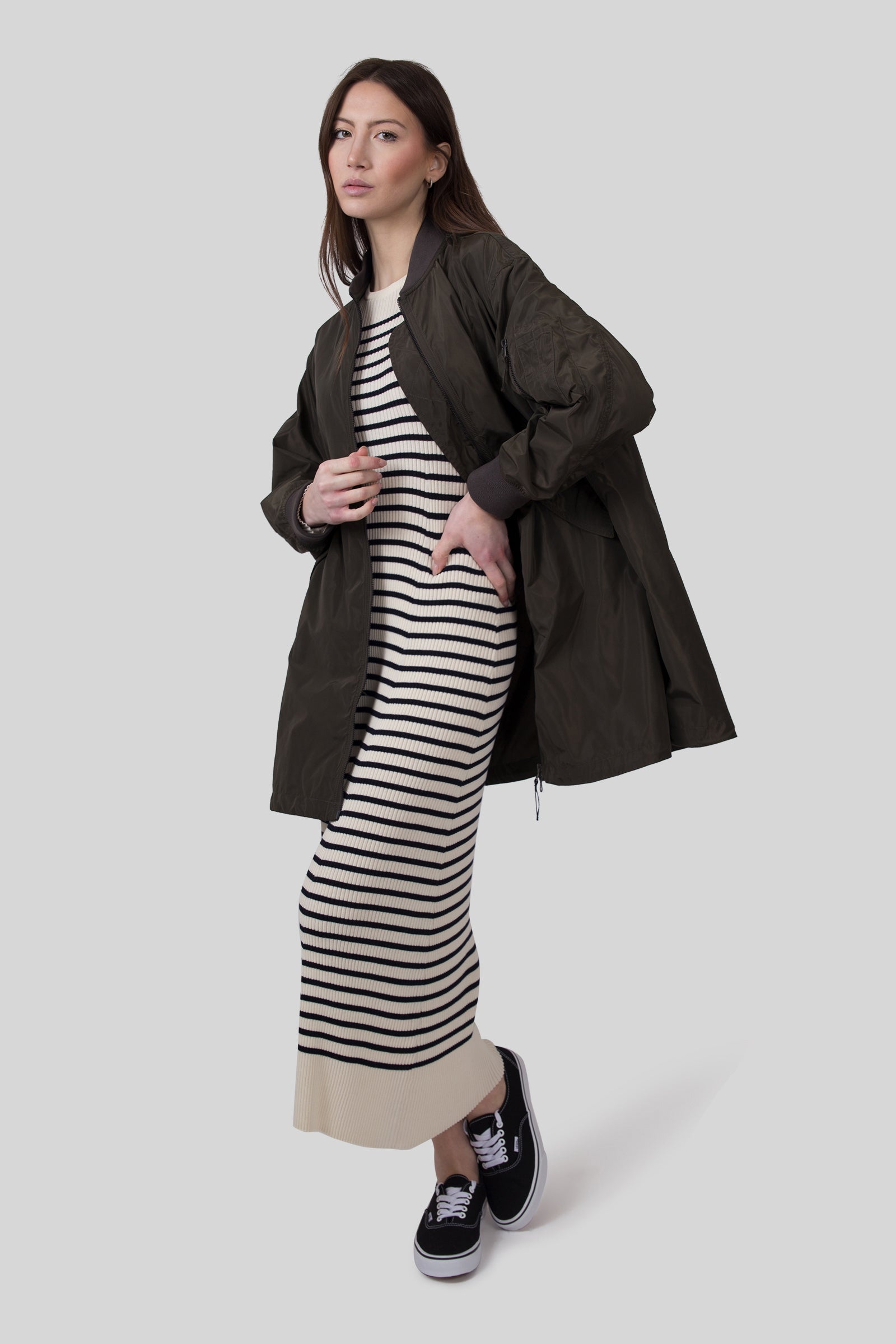 Aspesi Giubbotto Bombo In Poliestere Tecnico Verde Militare Donna - 2