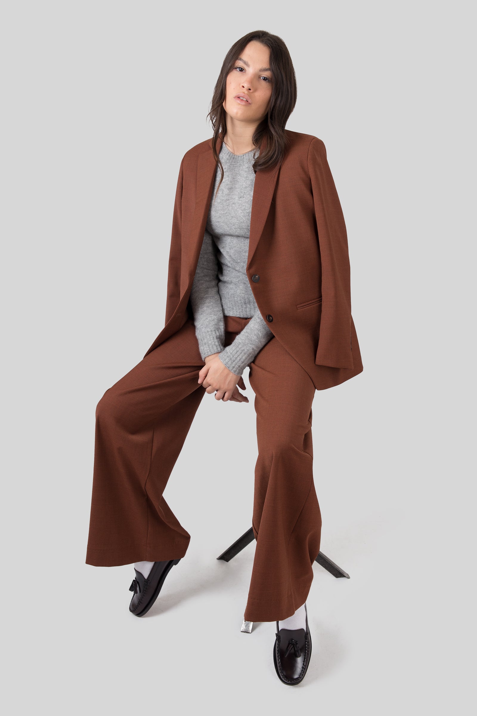 Grifoni Maglia Girocollo Grigio Melange Donna - 2