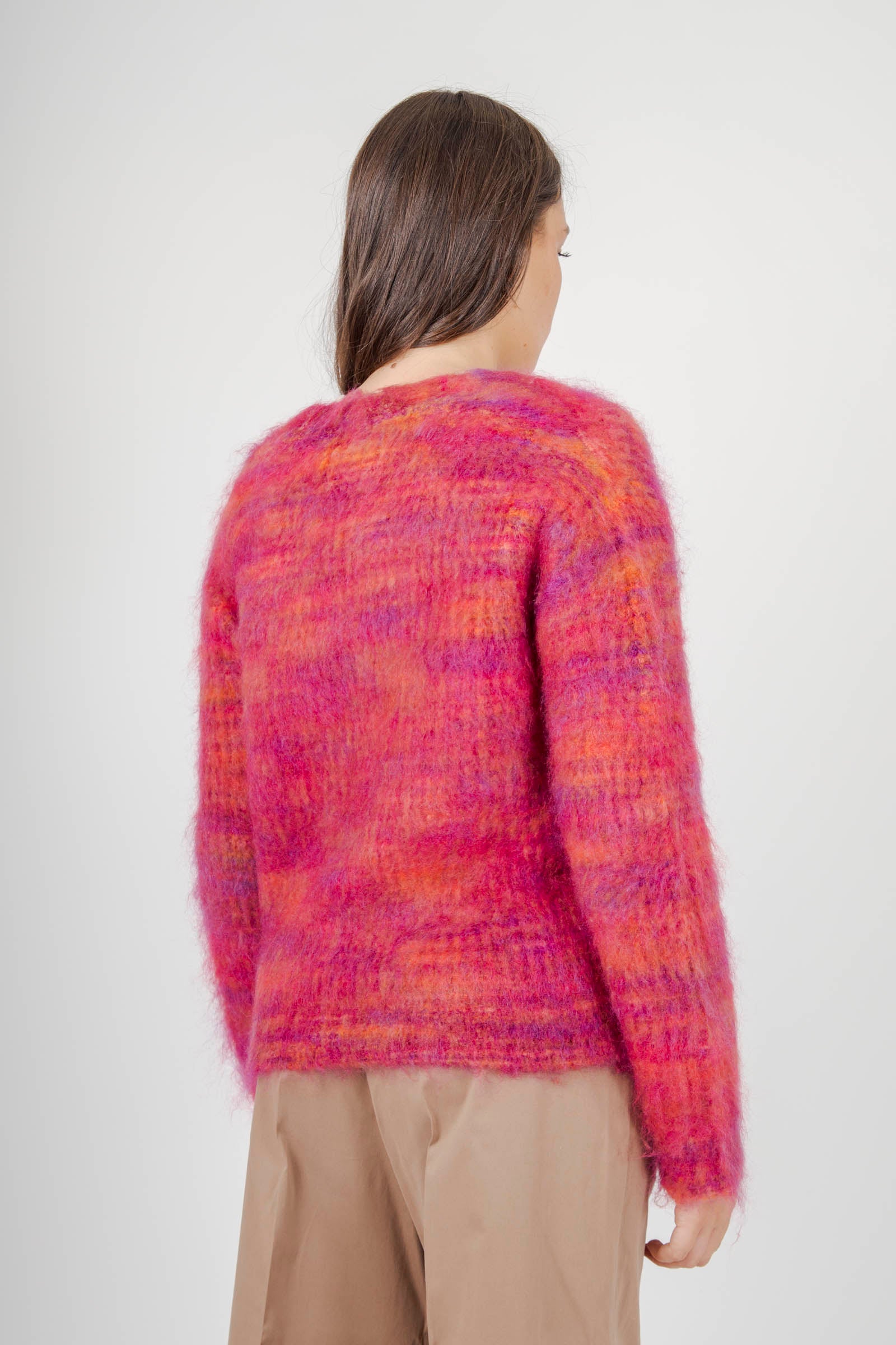 Roberto Collina Cardigan Effetto Stampato Multicolor Fuxia Donna - 3