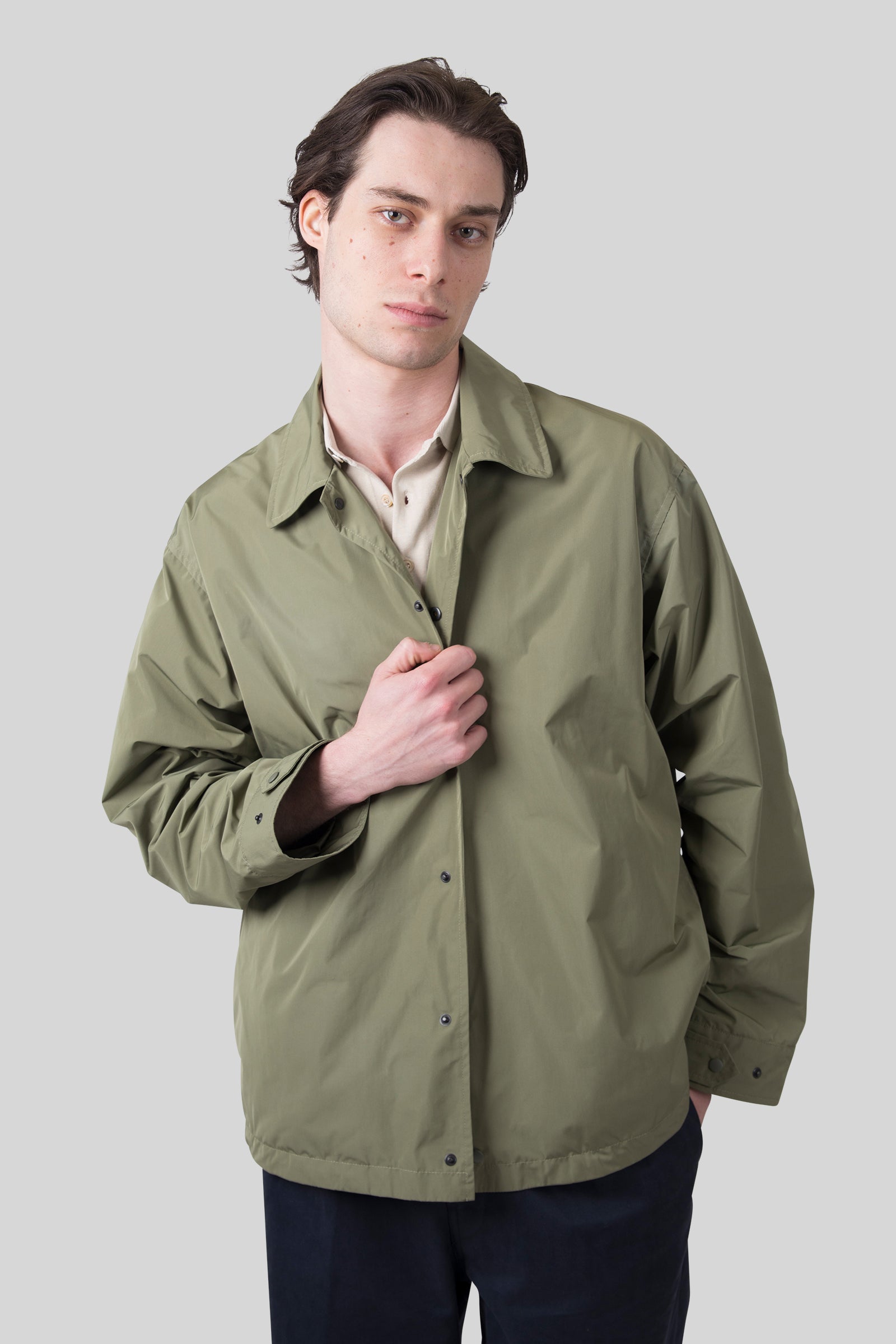 Aspesi Camicia Pollard Lite In Taffeta Verde Salvia Uomo - 5