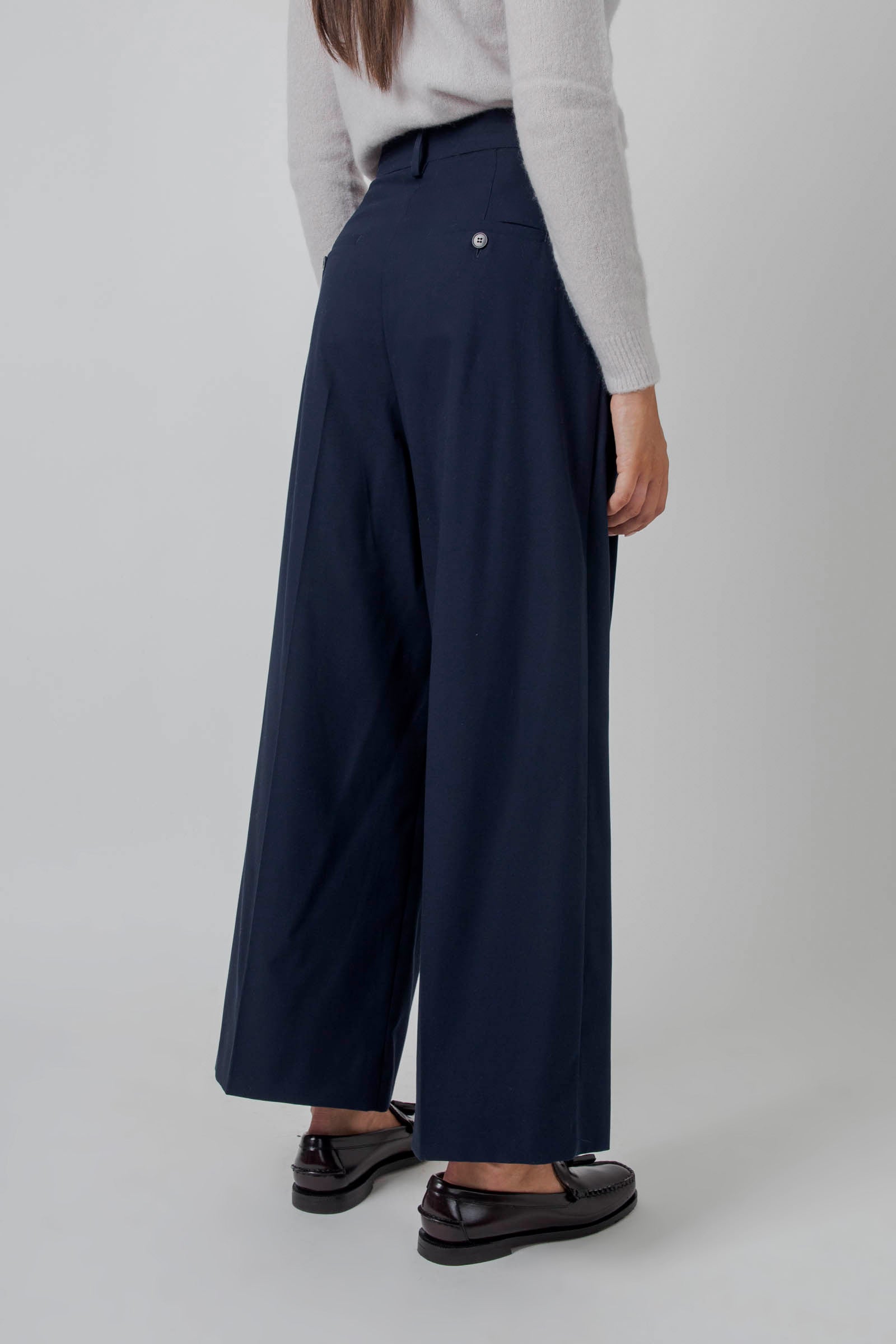 Weekend Max Mara Pantalone In Puro Cotone Vettura Blu Donna - 3