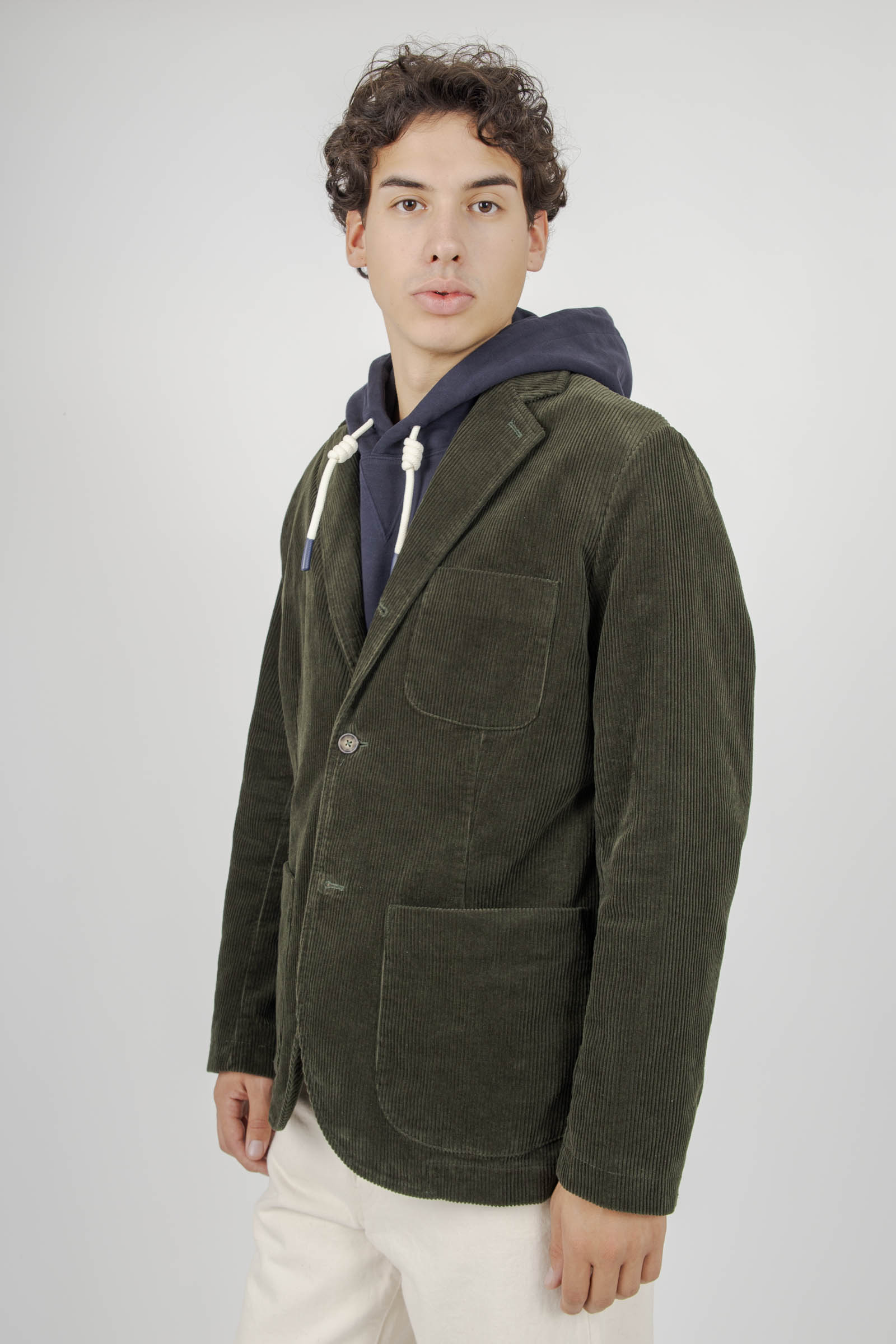 Sebago Blazer Neddick Corduroy Verde Scuro Uomo - 3