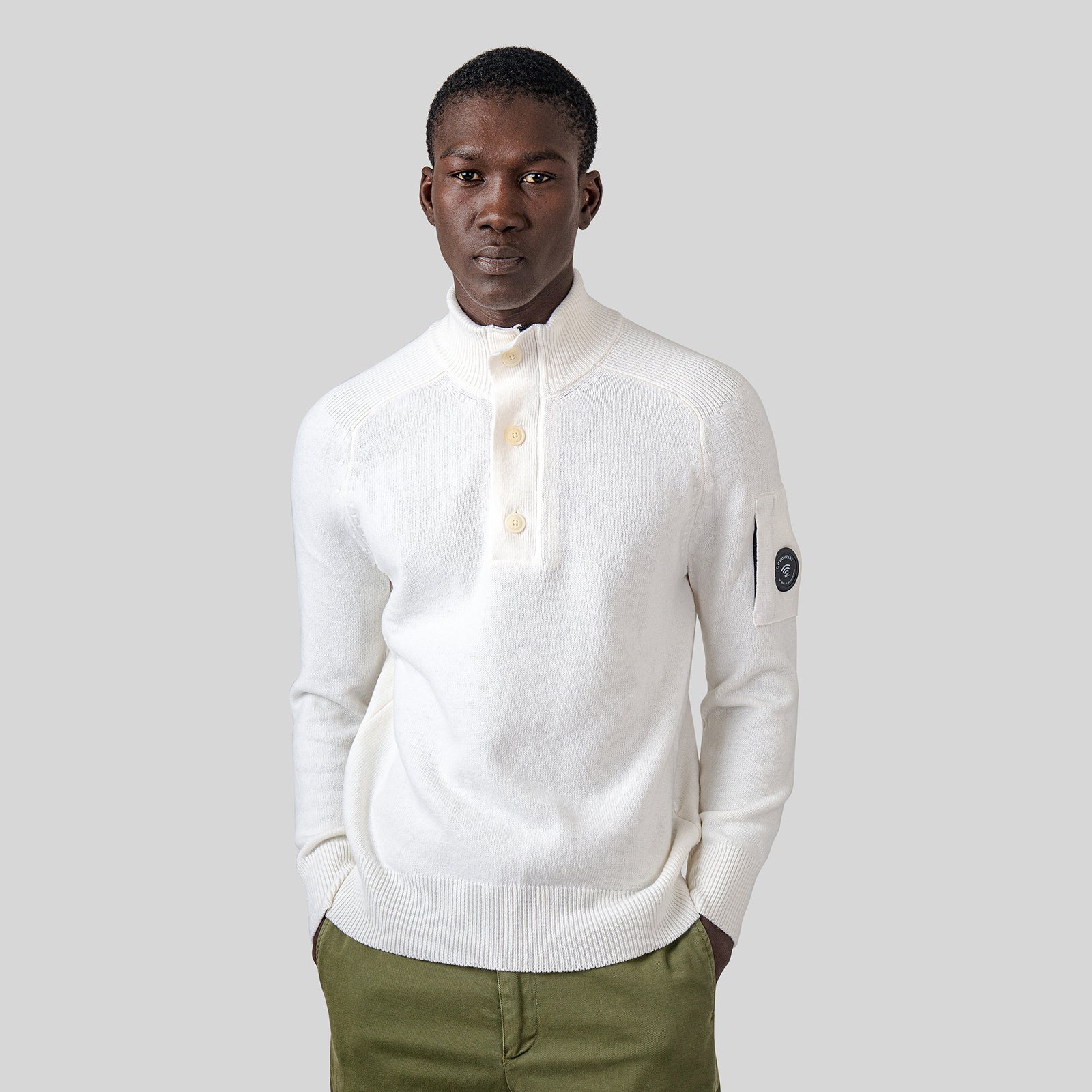 Maglia Lambswool Half Button Lens - 8