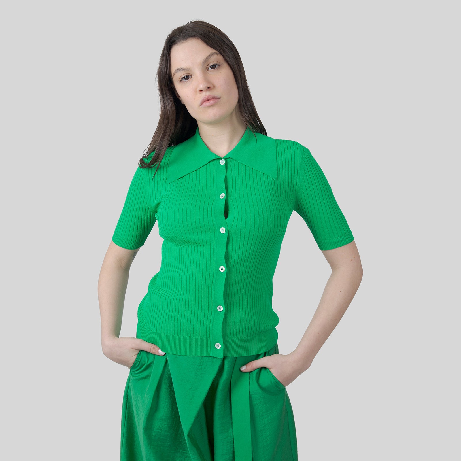 Tela Maglia Dominga Verde Smeraldo Donna - 7