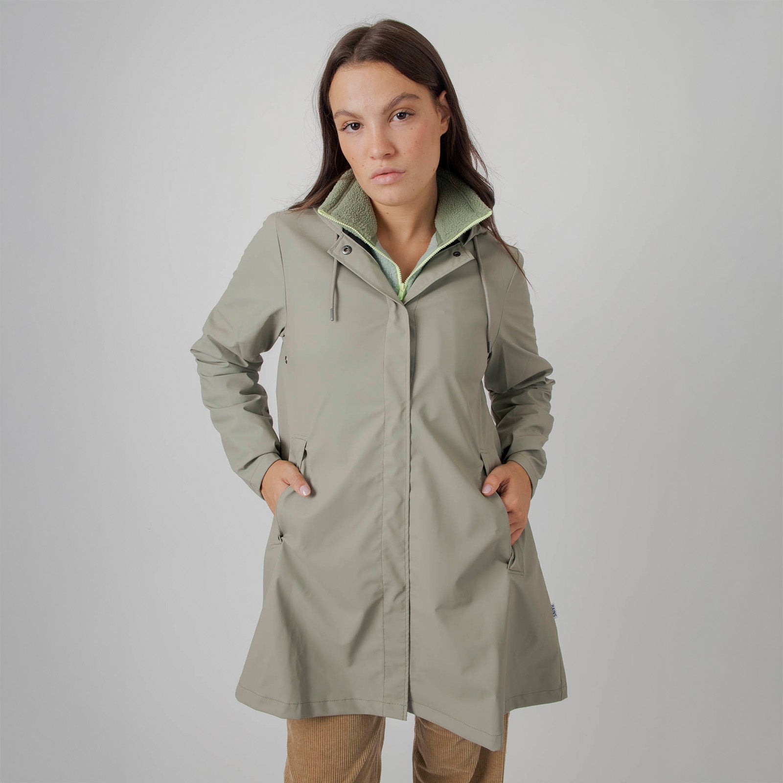 Rains A-line Jacket Verde Chiaro Donna - 7