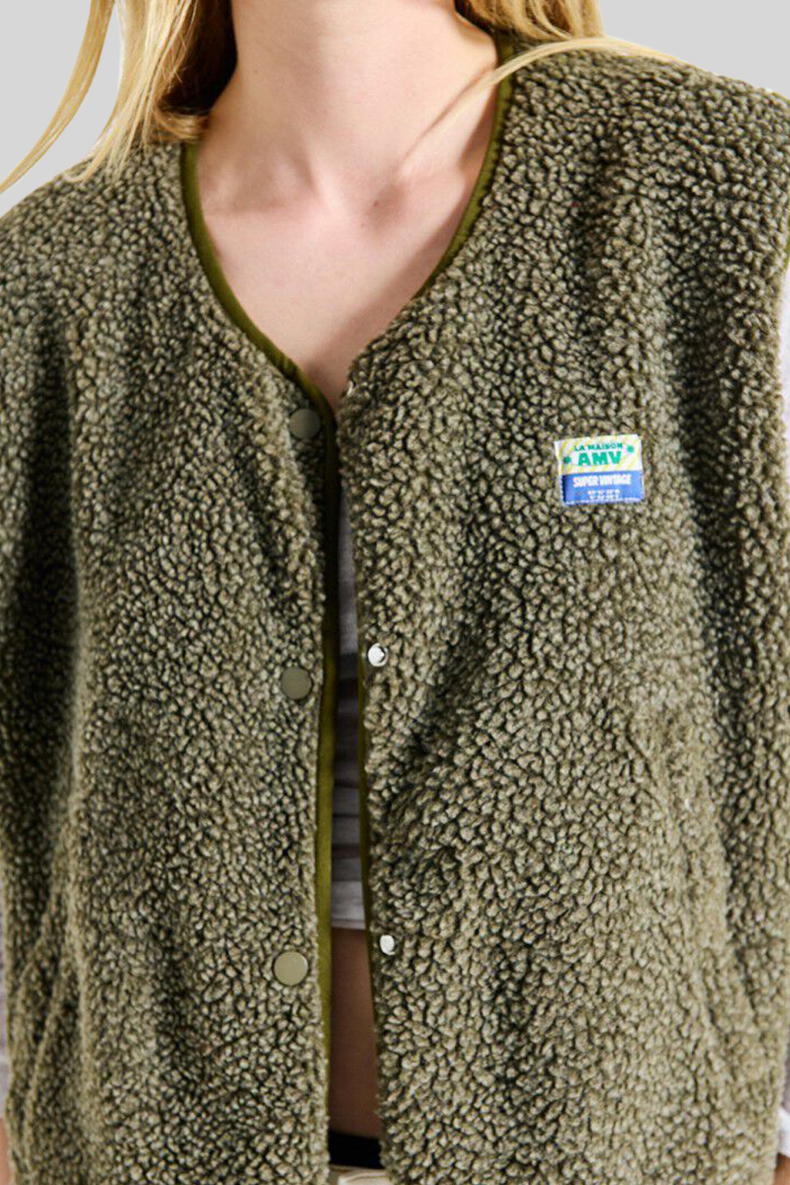 American Vintage Gilet Hoktown Verde Militare Donna - 1