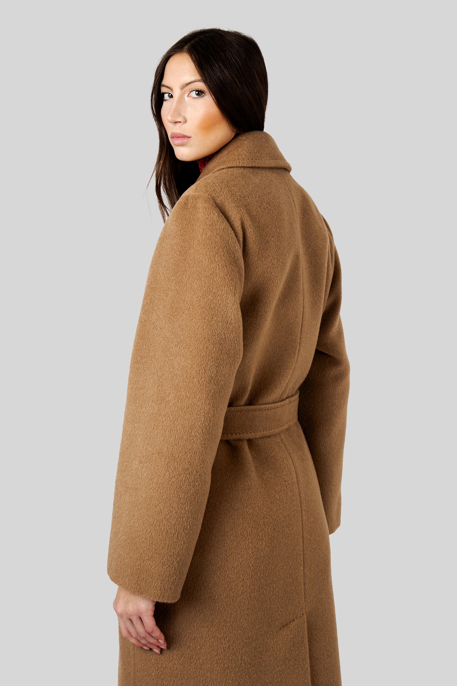 Max Mara Weekend Cappotto Lungo In Orsetto Di Lana E Alpaca Bronte Cammello Donna - 6