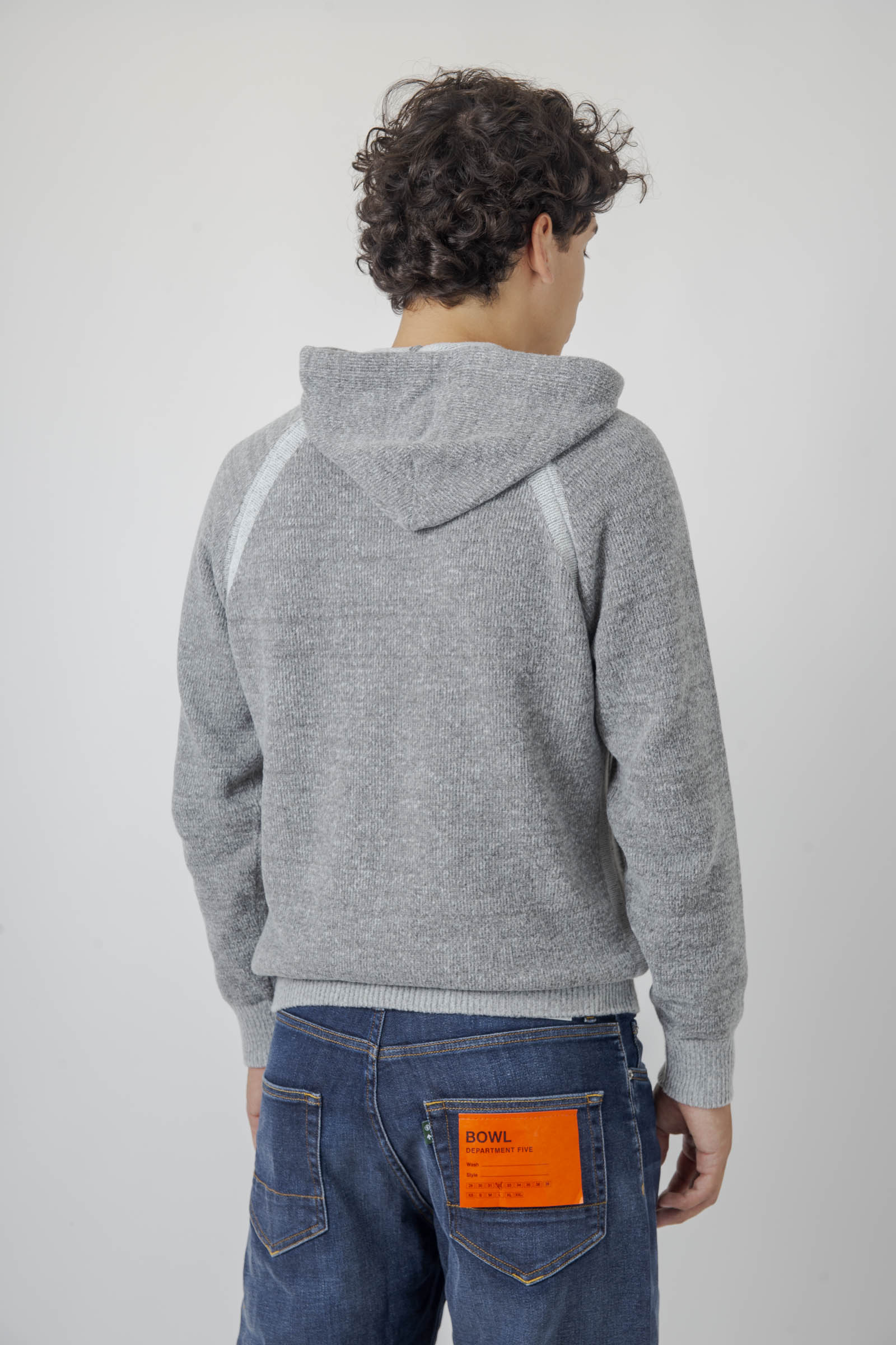 C.p. Company Maglia Hooded In Fleece Knit Grigio Uomo - 3