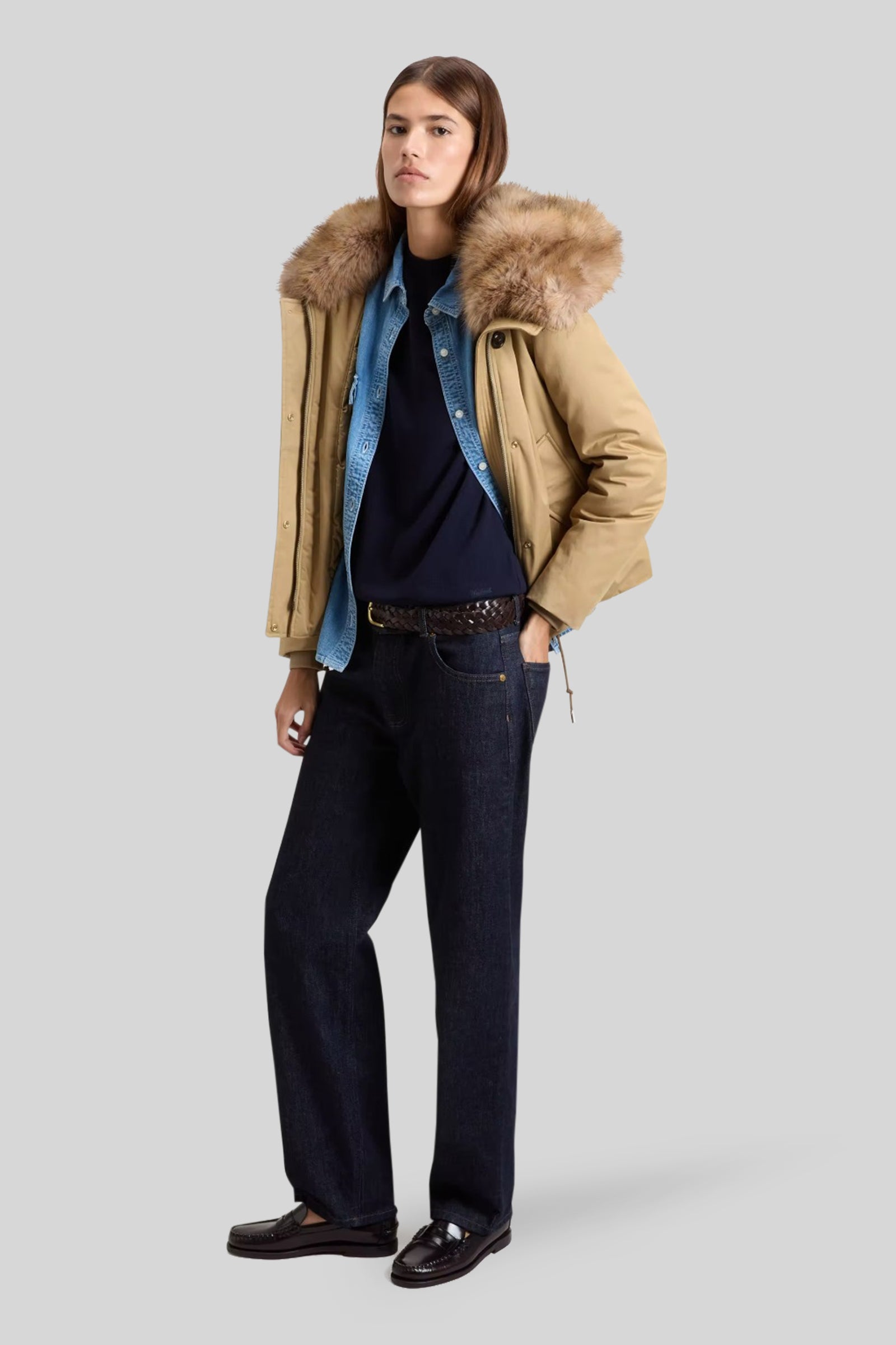 Best Cotton Con Faux Fur Short Parka - 2