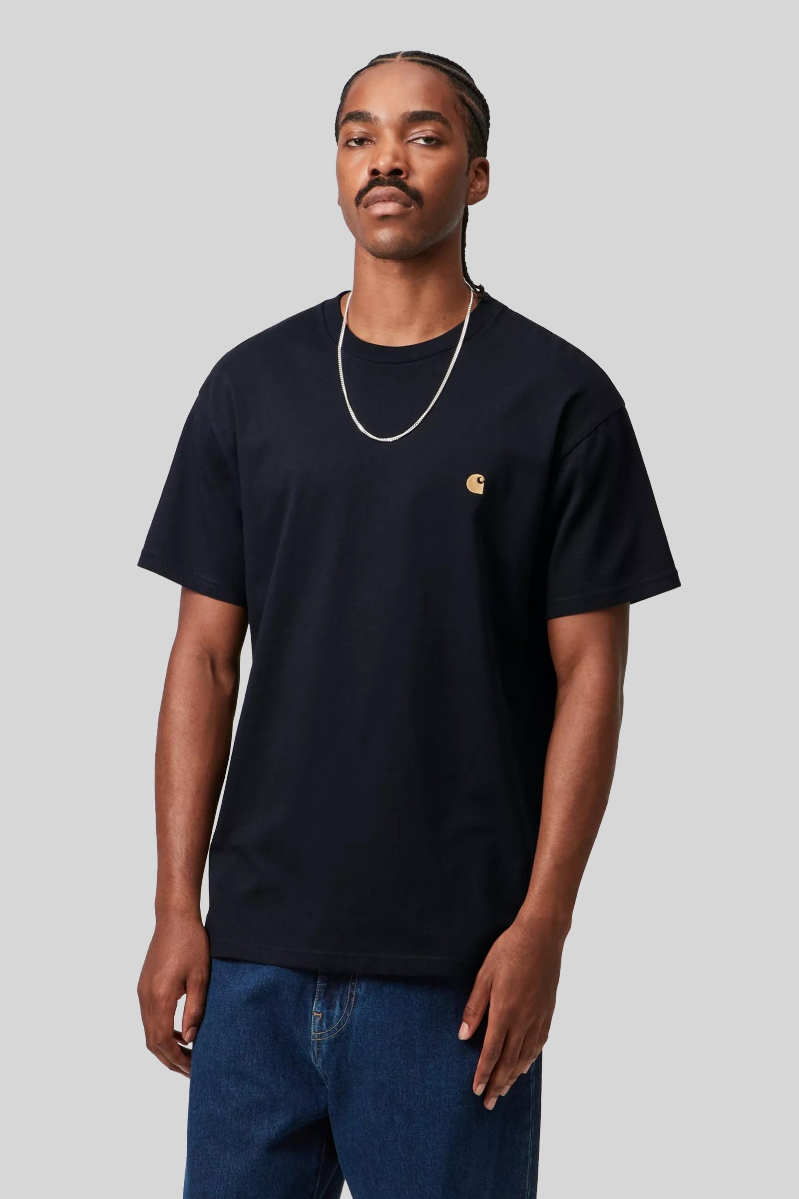 Carhartt Wip T-shirt S/s Chase Blu Navy Uomo - 1