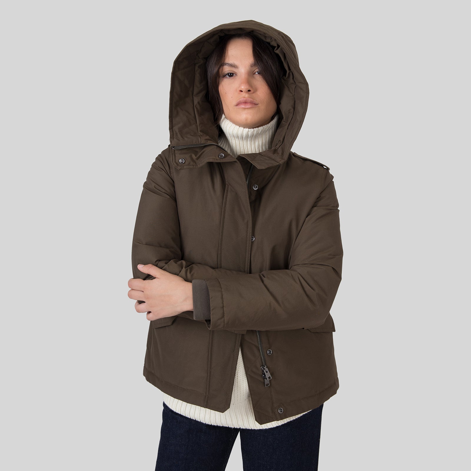 Woolrich Military Jacket Verde Scuro Donna - 10