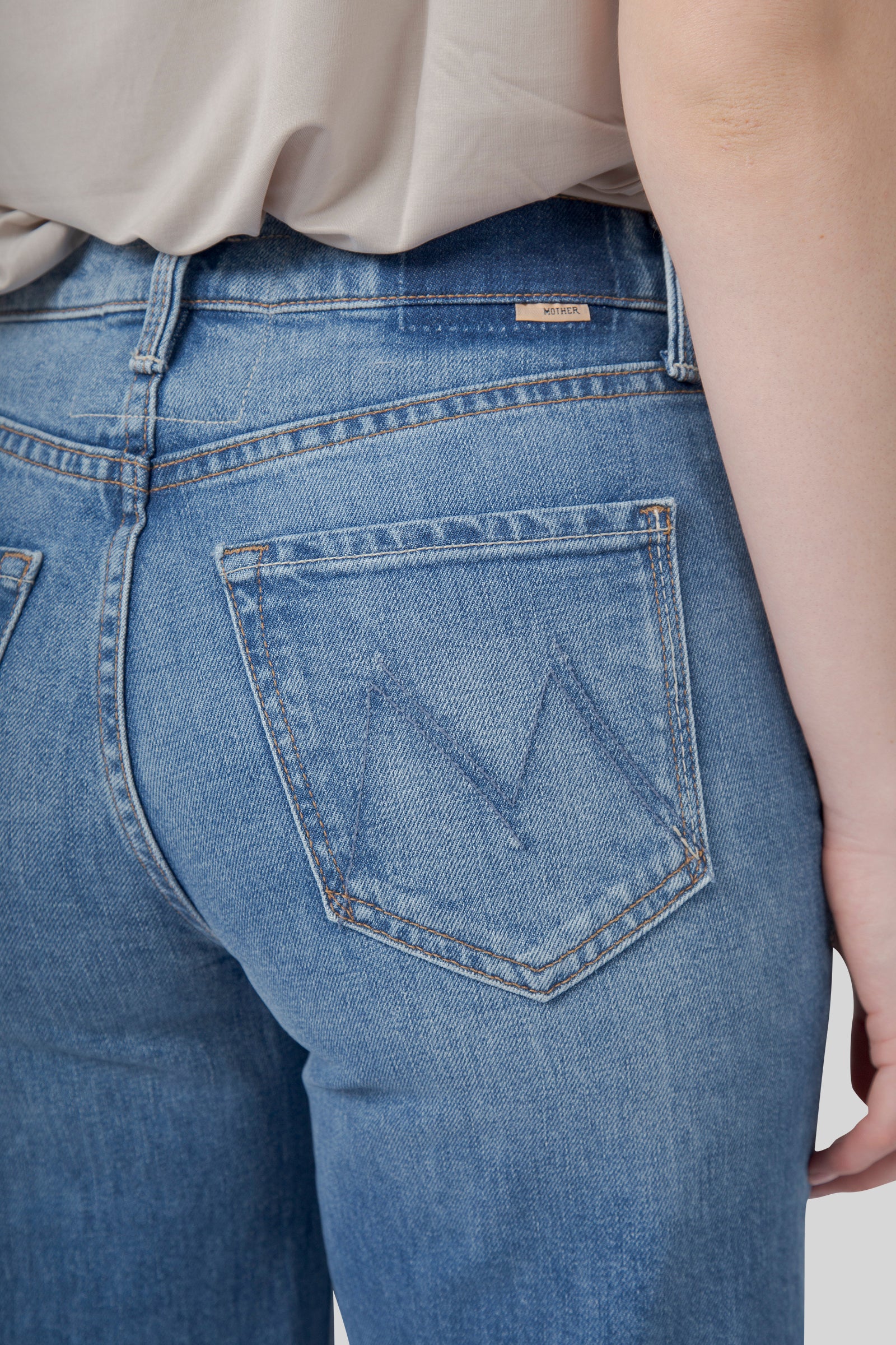 Mother Jeans The Tomcat Roller Sneak Blu Medio Donna - 6