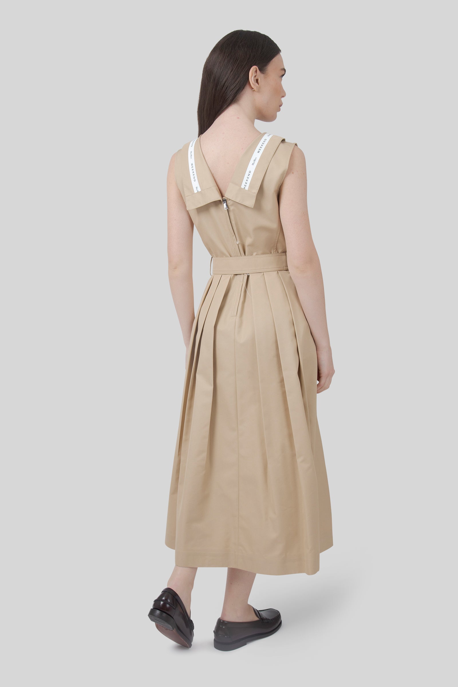 Max Mara Weekend Abito Cono In Gabardina Antigoccia Beige Donna - 6