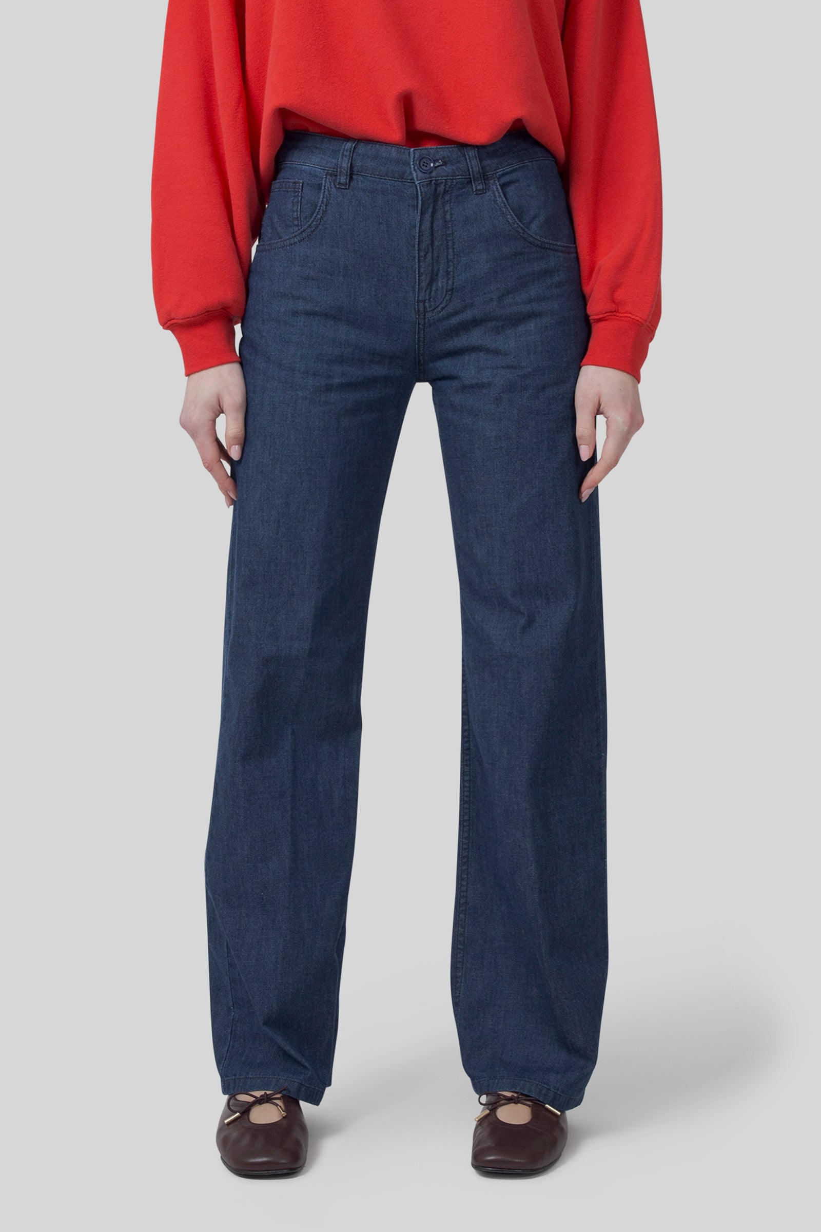 Aspesi Jeans Palazzo Blu Medio Donna - 6