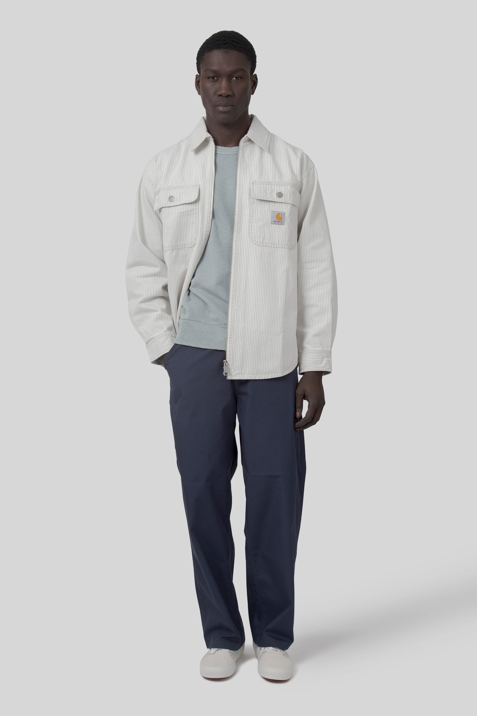 Carhartt Wip Mercer Shirt Jac Bianco/grigio Uomo - 4