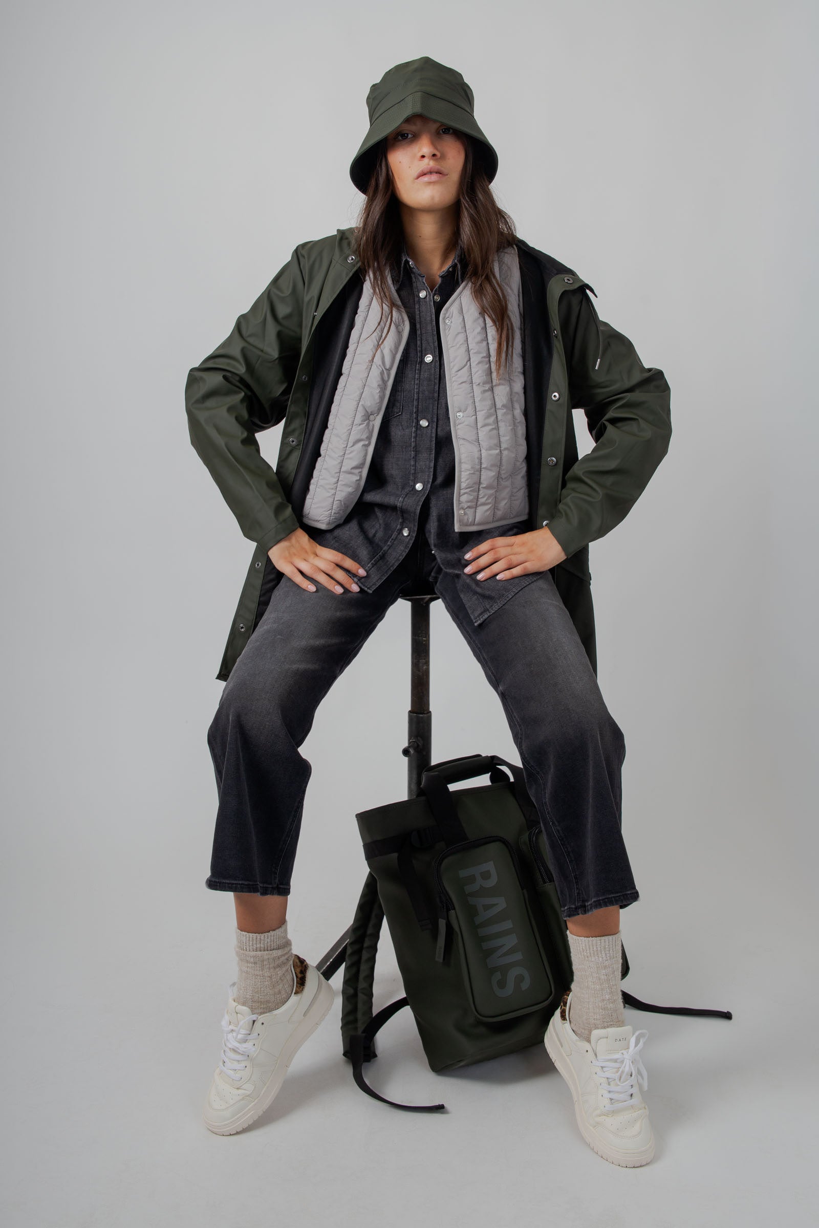 Rains Jacket Verde Donna - 2