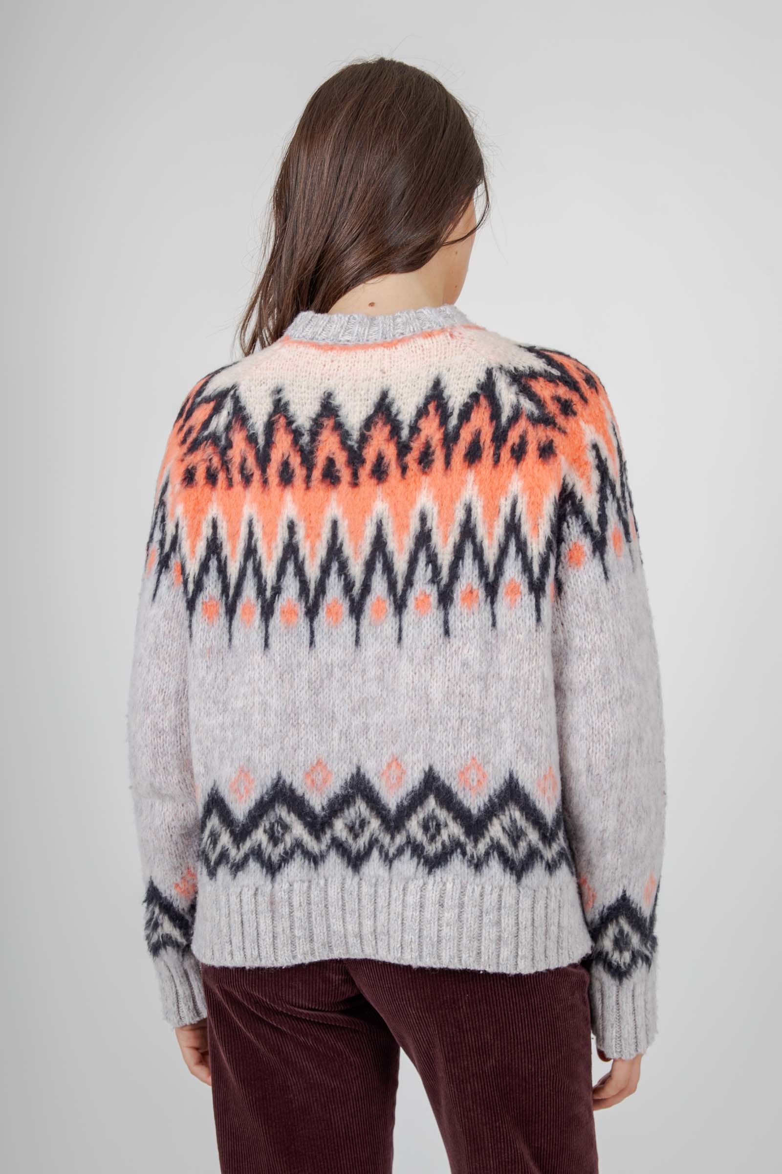 Roberto Collina Maglia Girocollo Jacquard Rosa Donna - 4